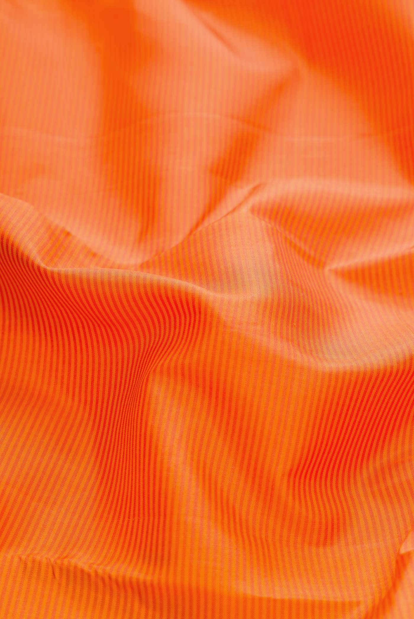 Orange Dual Tone Kanchipuram Silk Saree