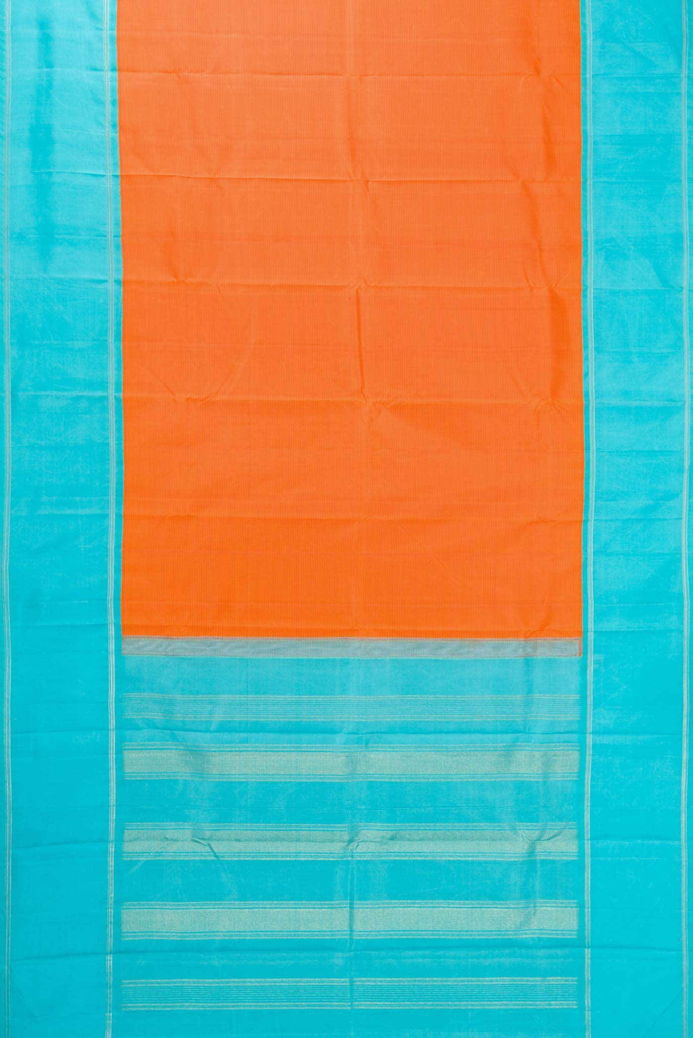 Orange Dual Tone Kanchipuram Silk Saree