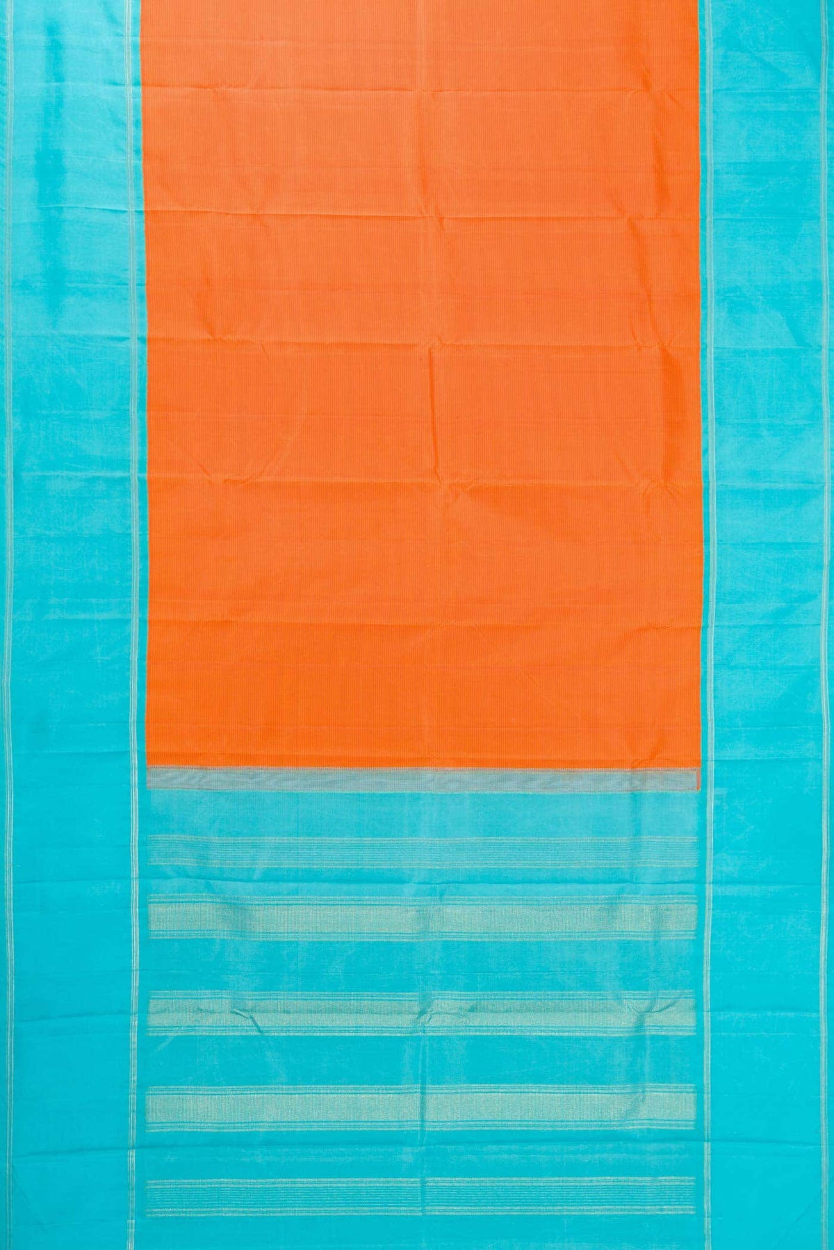 Orange Dual Tone Kanjivaram Silk Saree