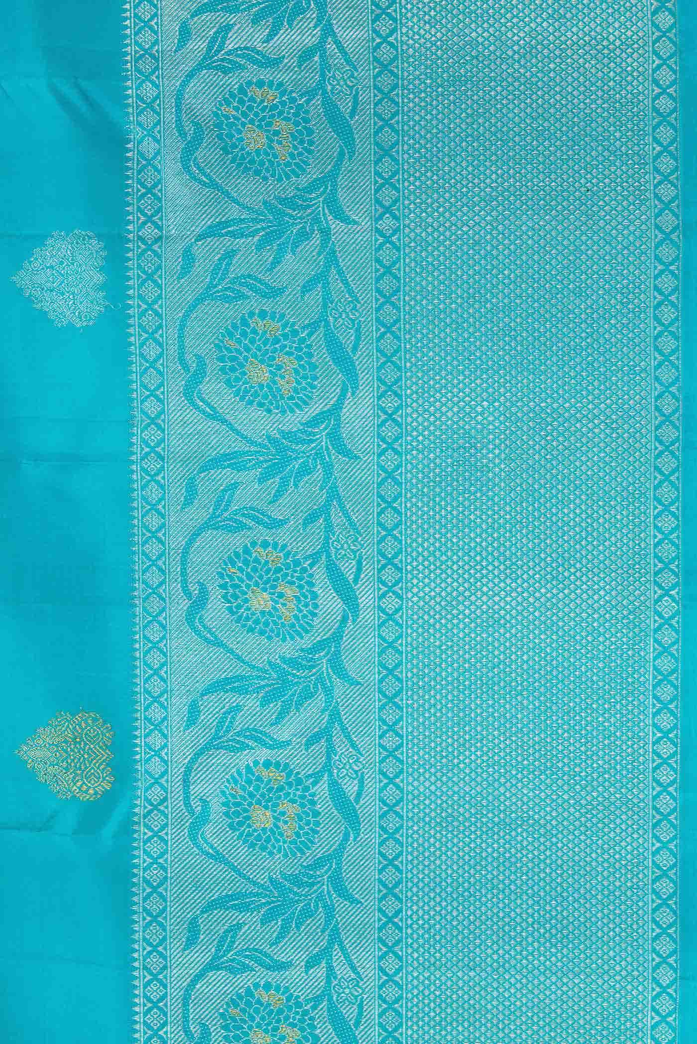 Sky Blue Dual Tone Kanchipuram Silk Saree
