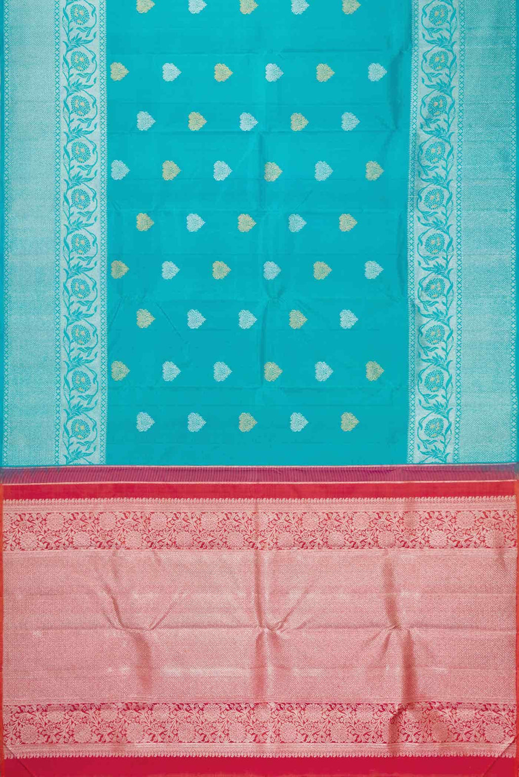 Sky Blue Dual Tone Kanchipuram Silk Saree