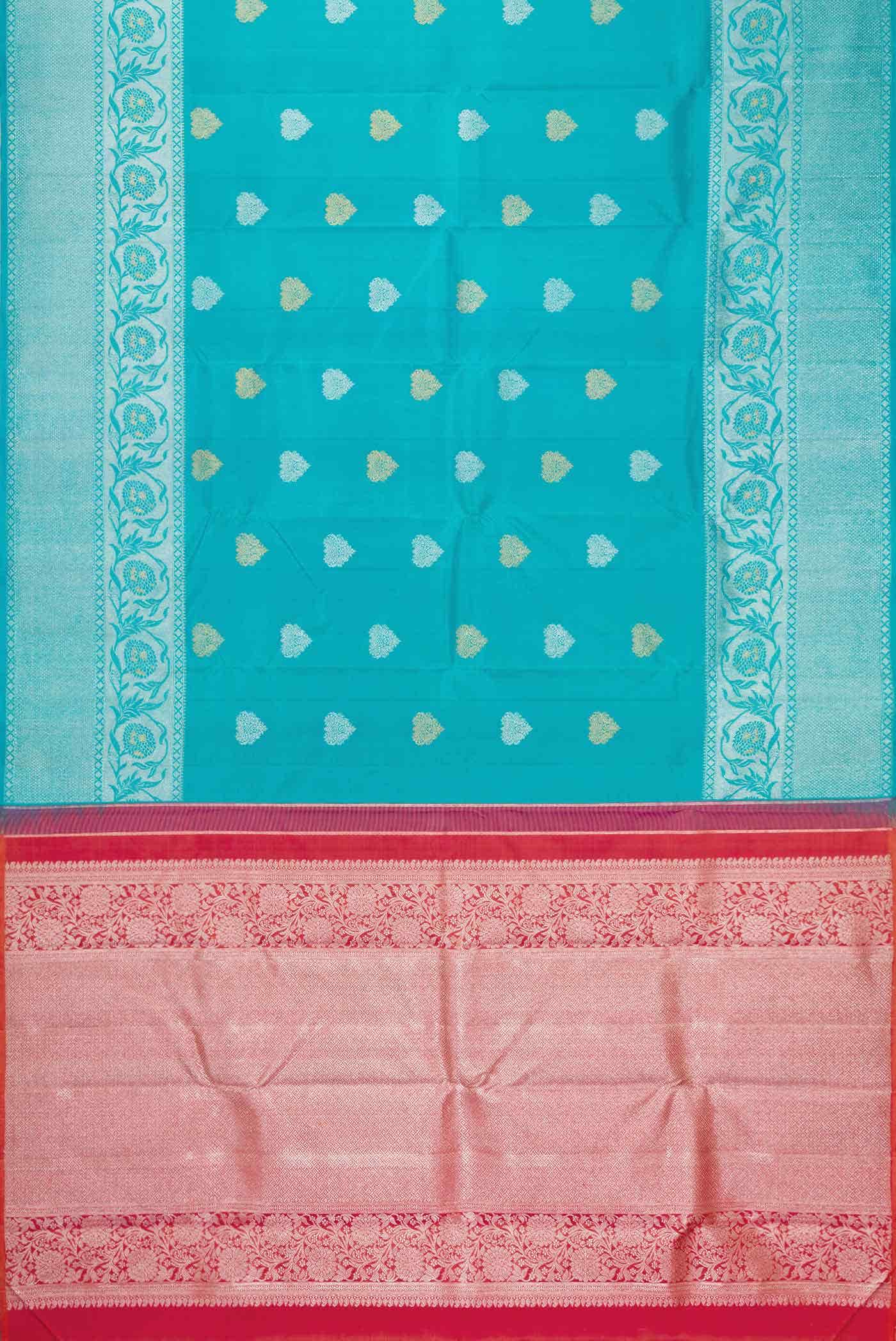 Sky Blue Dual Tone Kanchipuram Silk Saree