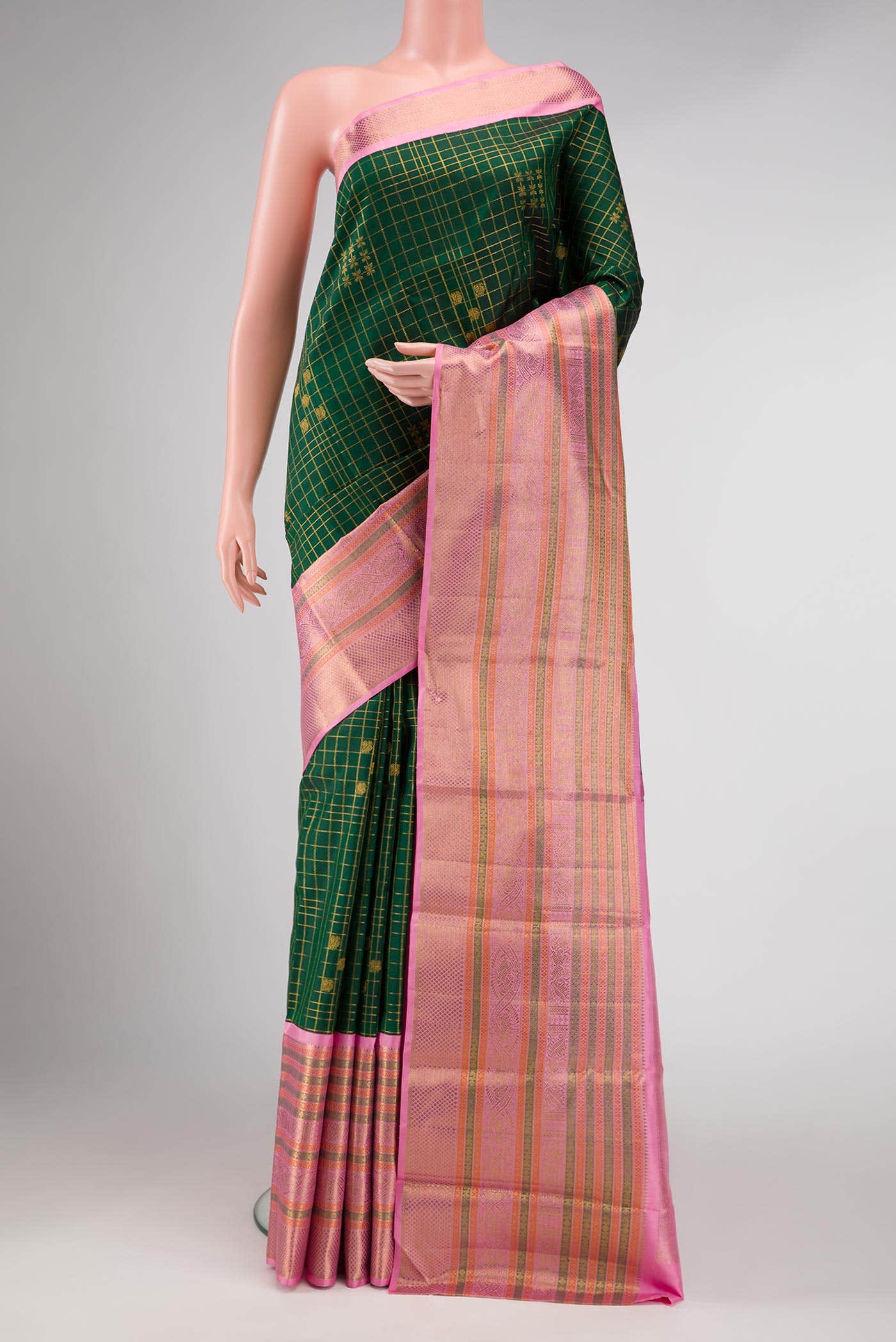 Green Dual Tone Kanchipuram Silk Saree