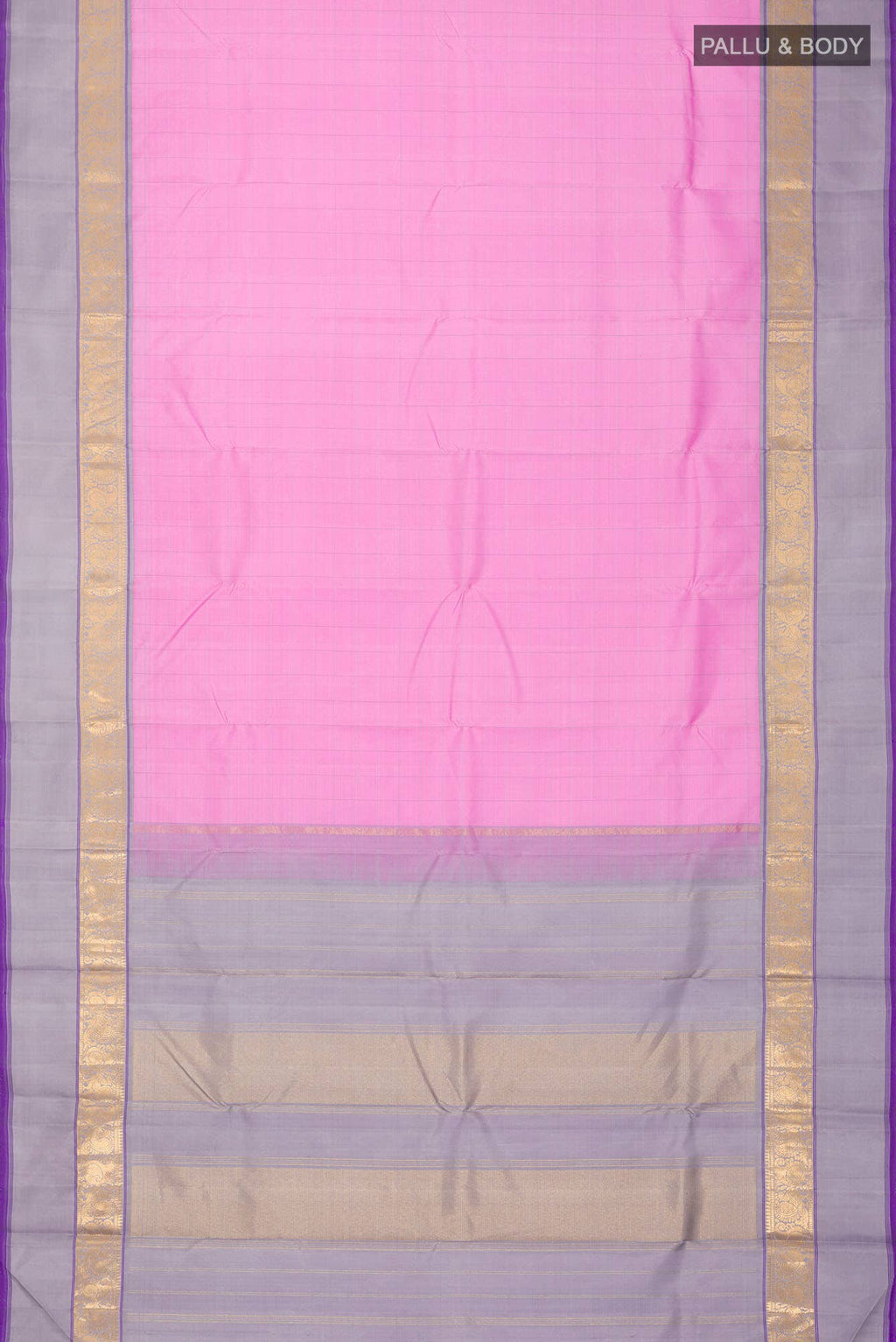 Rose pink Kanchipuram Silk Saree