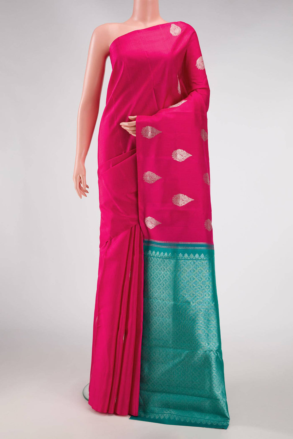 Pure Silk Pure Zari Pink Dual Tone Kanchipuram Saree