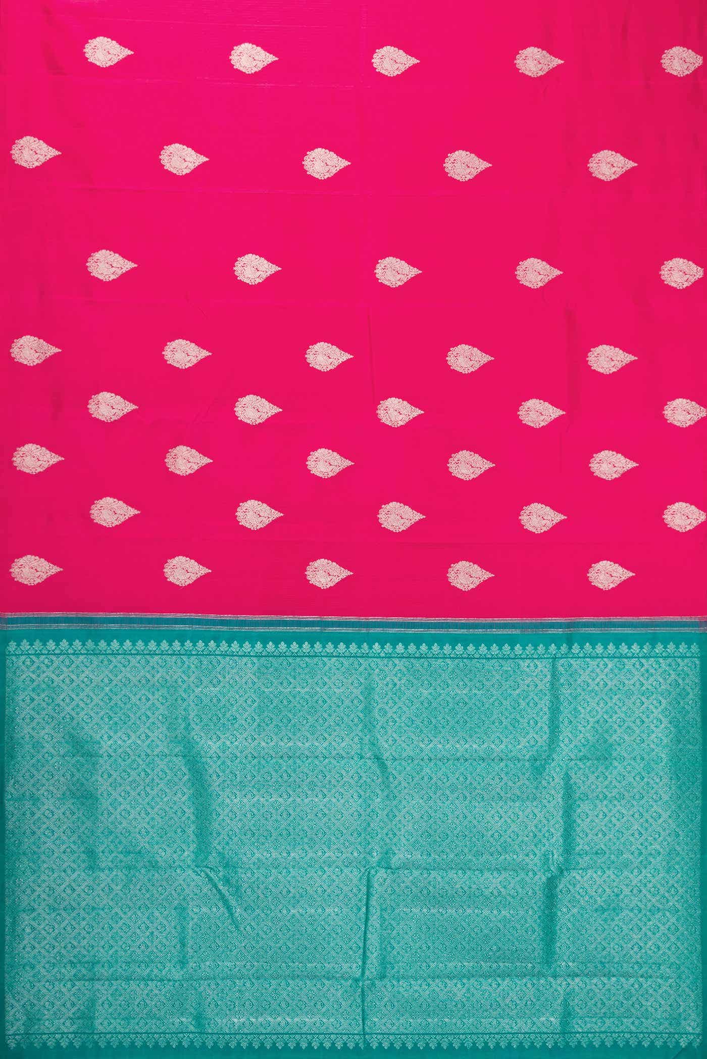 Pure Silk Pure Zari Pink Dual Tone Kanchipuram Saree