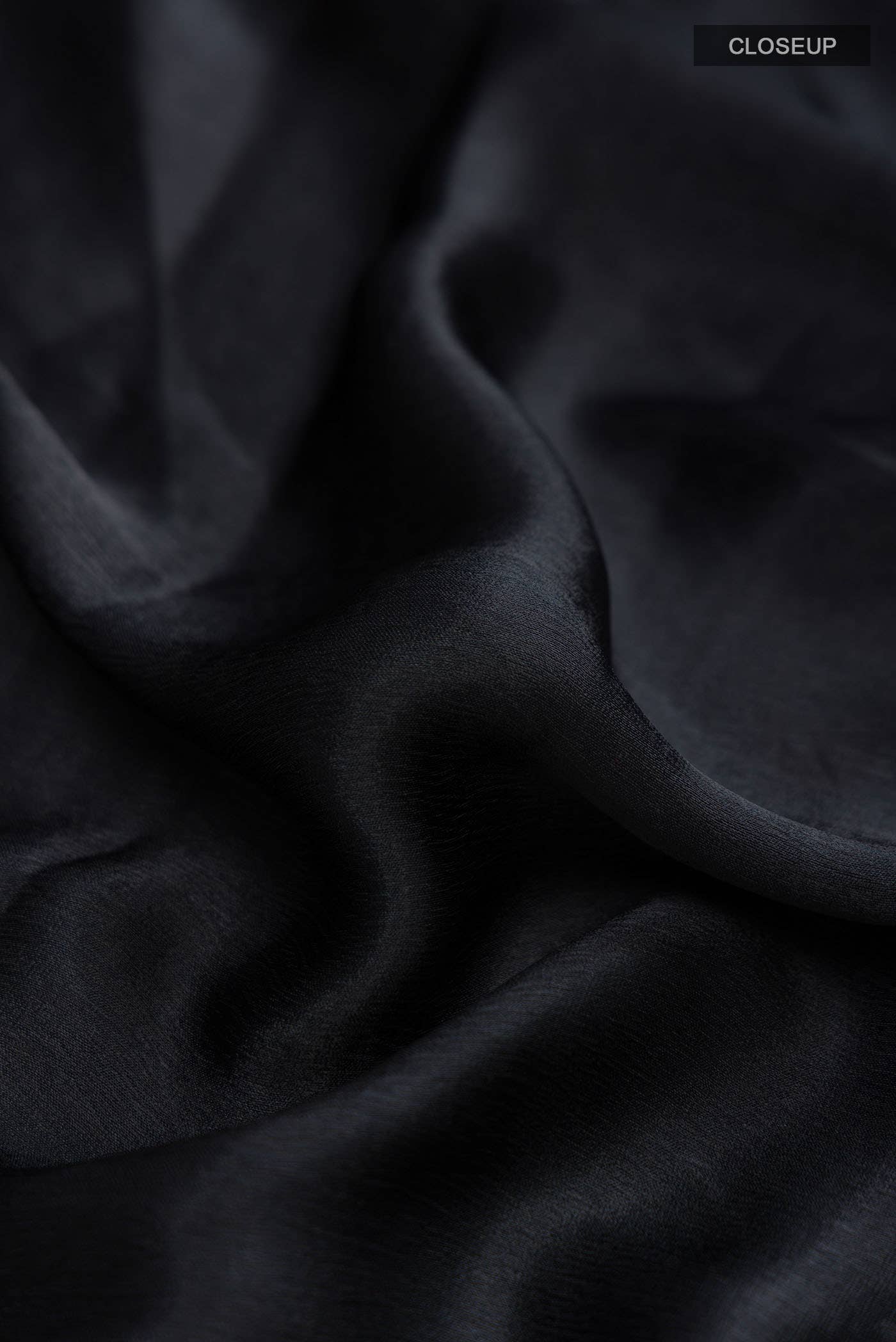 Black Satin Crepe Saree