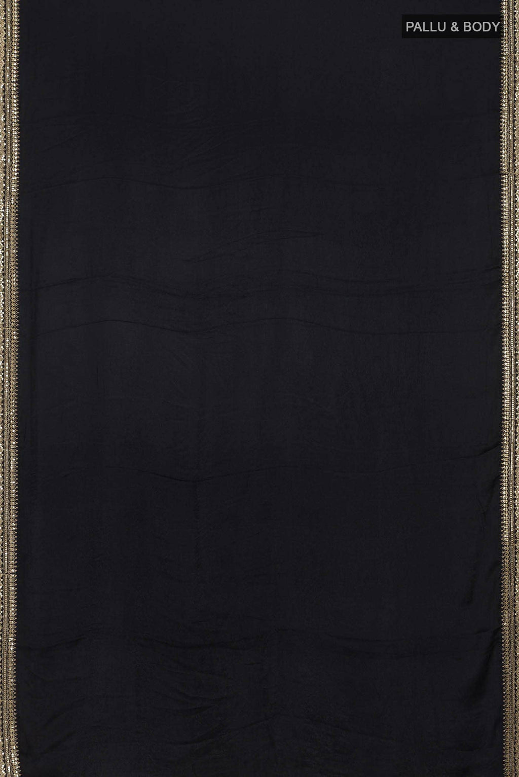 Black Satin Crepe Saree