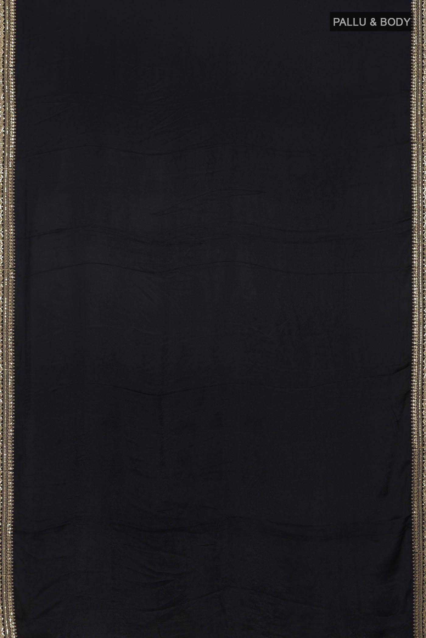 Black Satin Crepe Saree