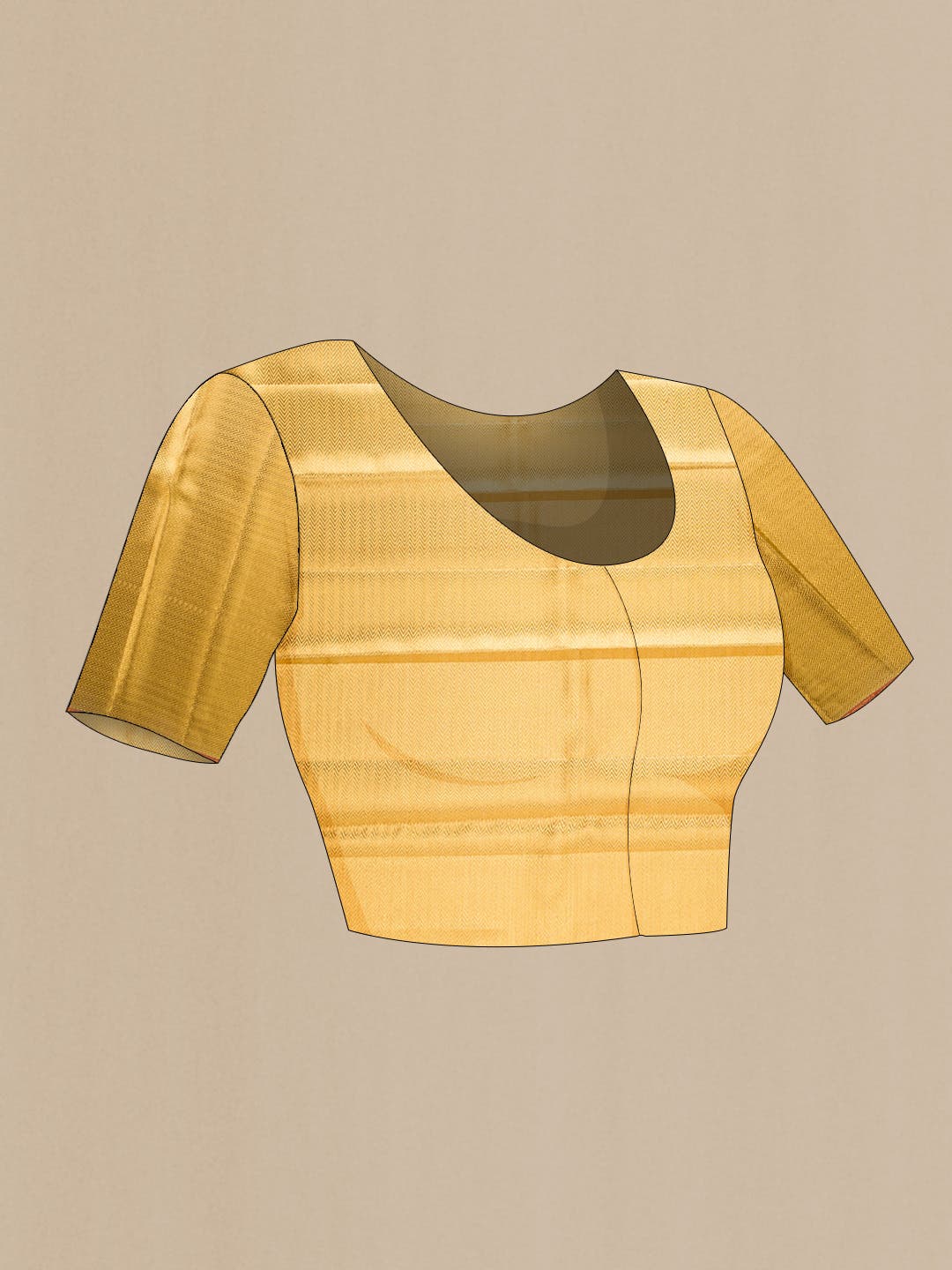 Pure Silk Pure Zari Gold Dual Tone Kanchipuram Tissue Saree