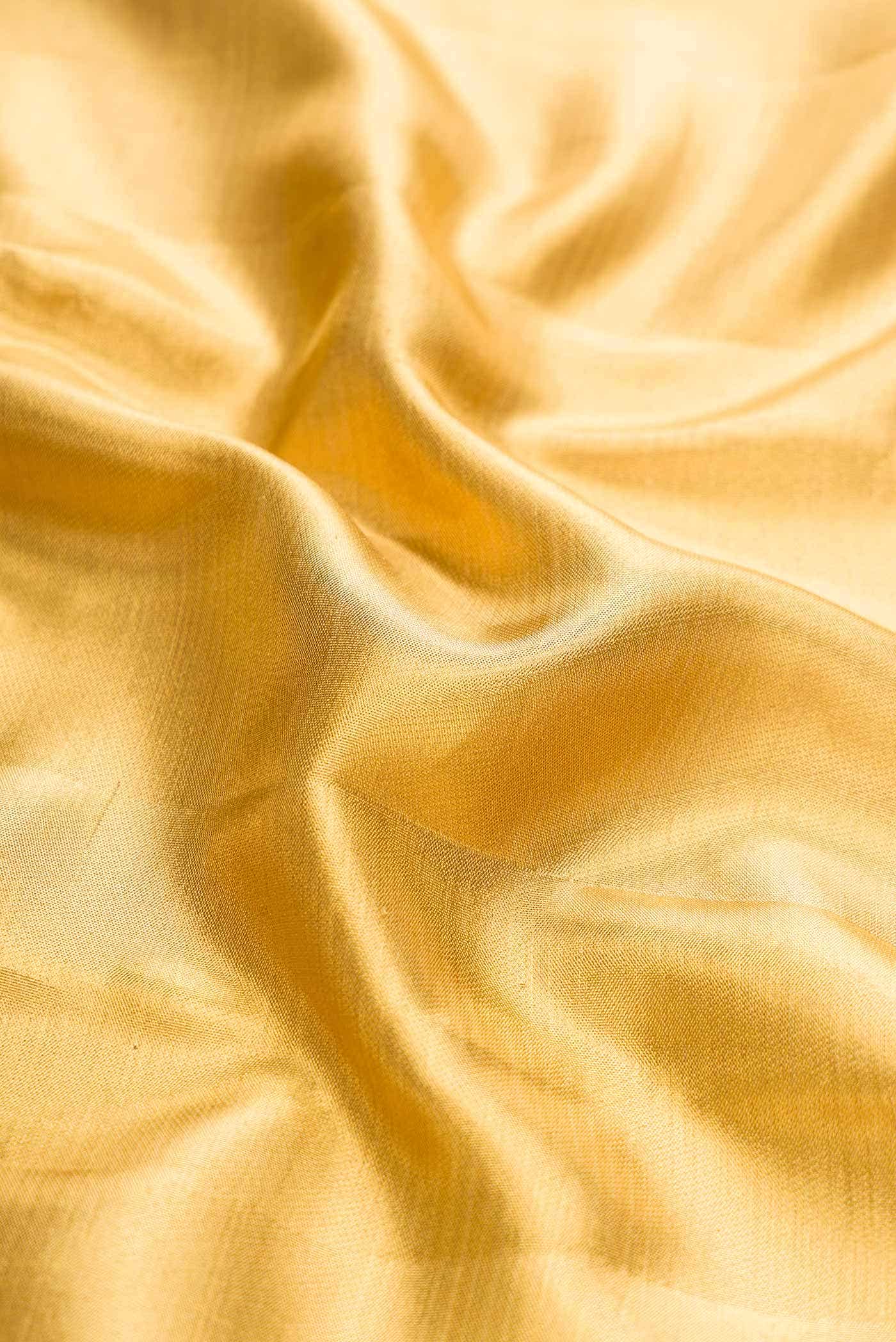 Pure Silk Pure Zari Gold Dual Tone Kanchipuram Tissue Saree