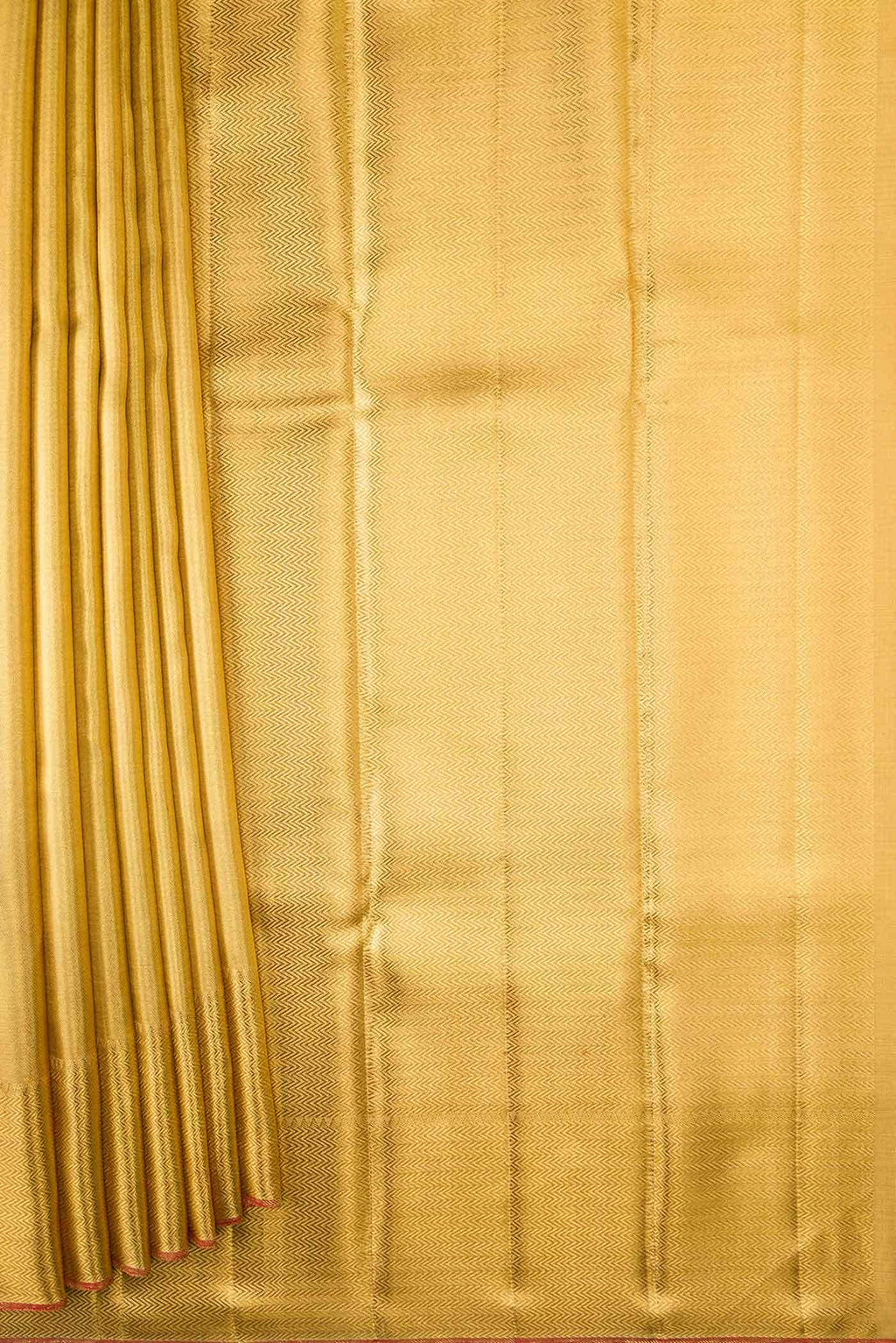 Pure Silk Pure Zari Gold Dual Tone Kanchipuram Tissue Saree