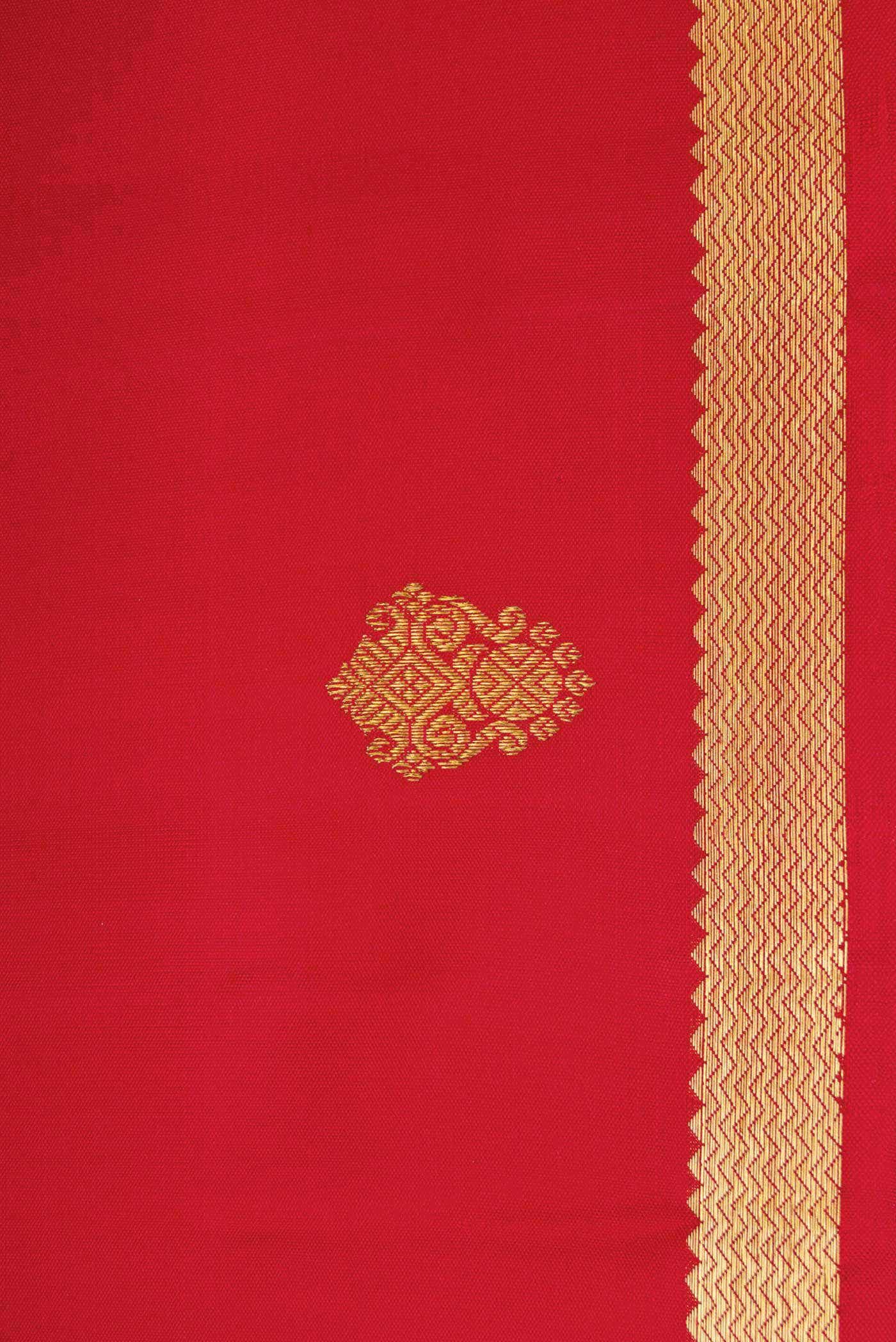 Pure Silk Pure Zari Red Dual Tone Kanchipuram Saree