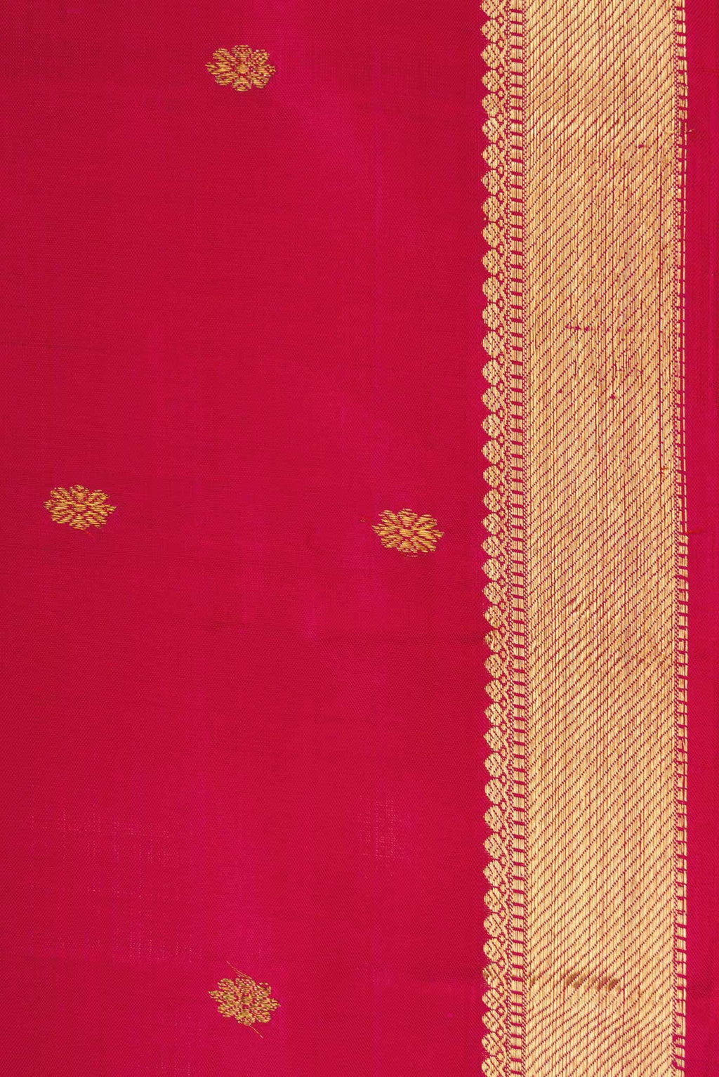 Pure Silk Pure Zari Dark Pink Dual Tone Kanchipuram Saree
