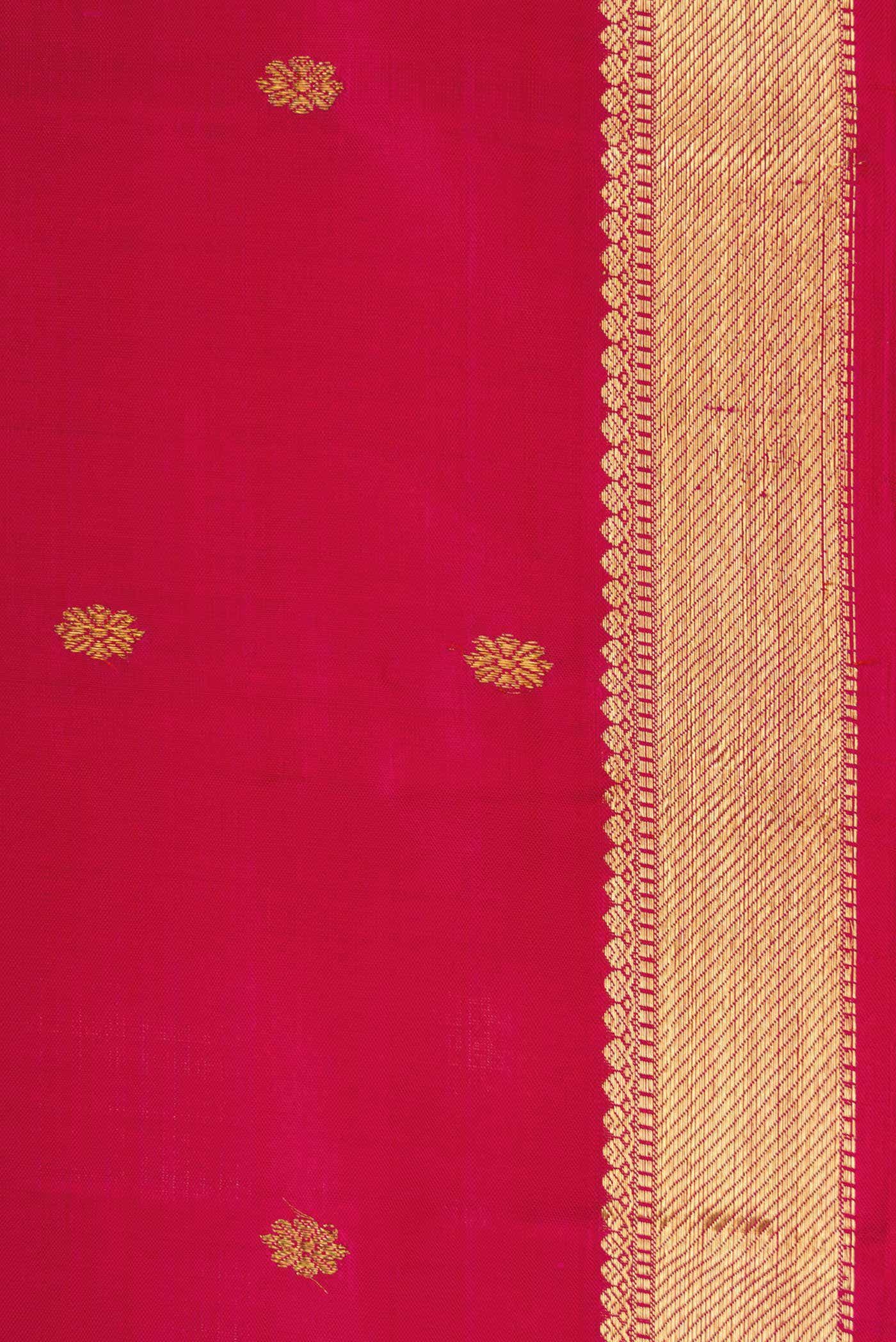 Pure Silk Pure Zari Dark Pink Dual Tone Kanchipuram Saree