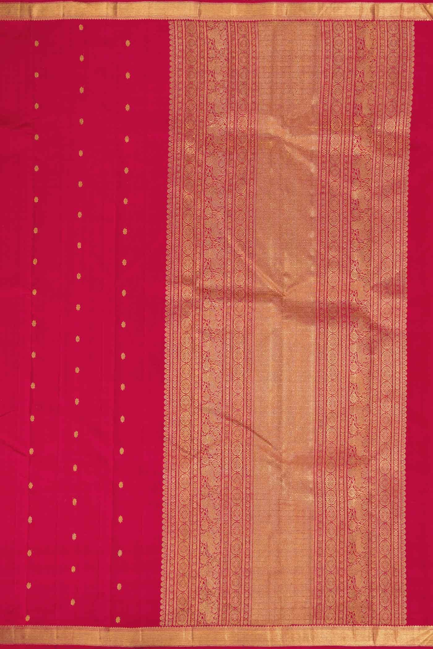 Pure Silk Pure Zari Dark Pink Dual Tone Kanchipuram Saree