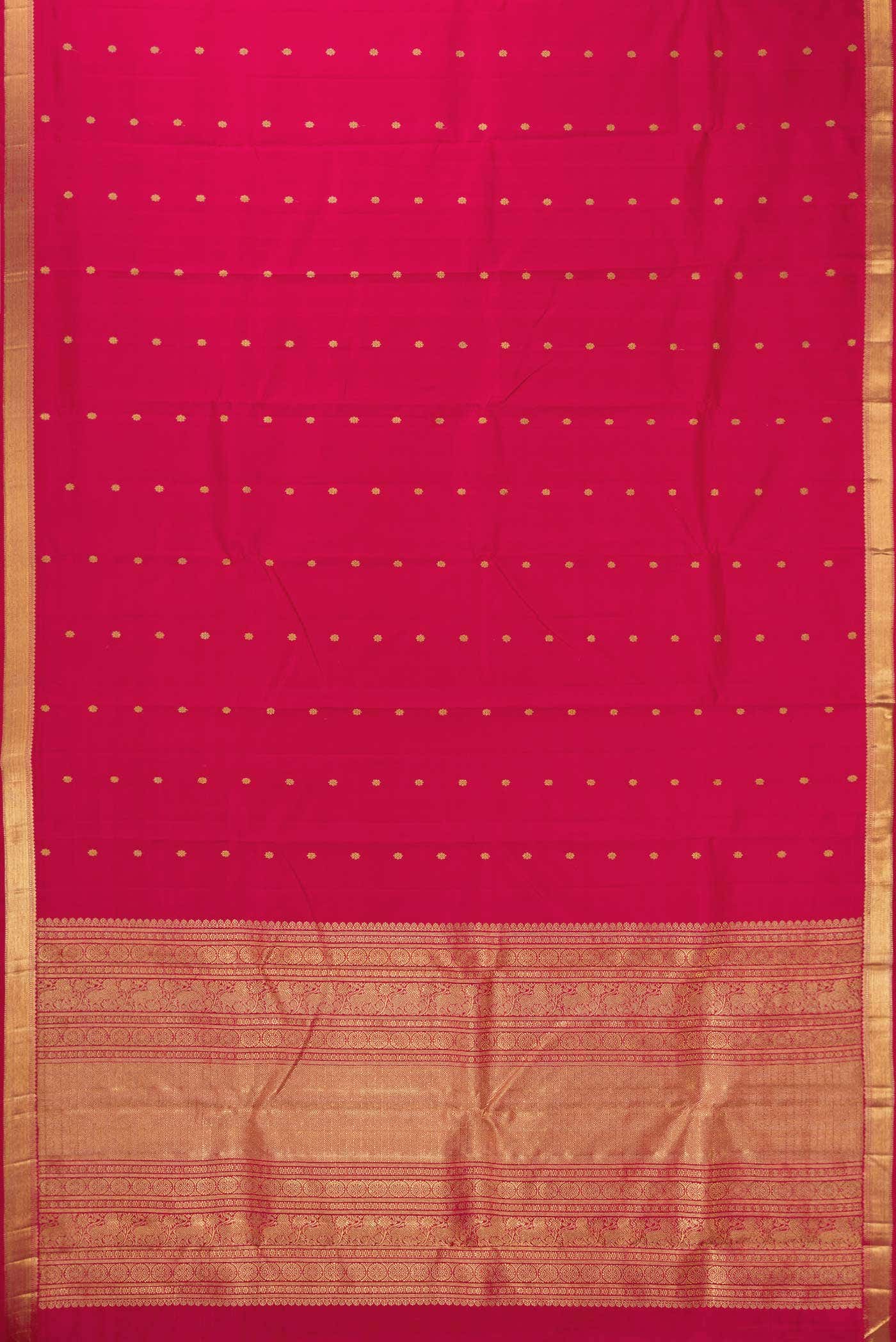 Pure Silk Pure Zari Dark Pink Dual Tone Kanchipuram Saree
