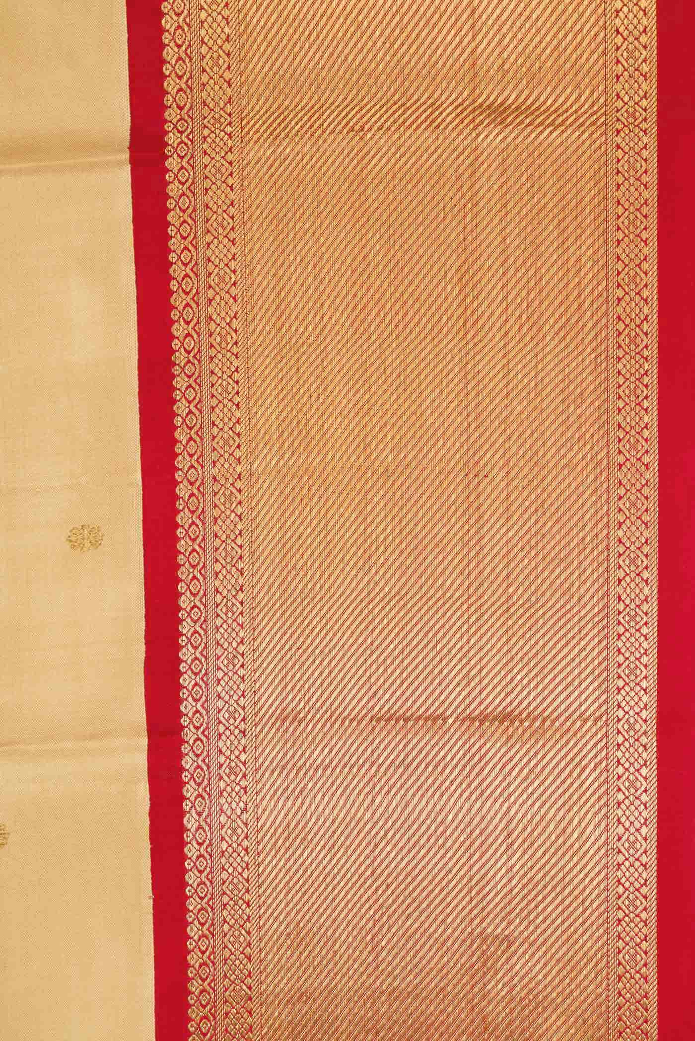 Pure Silk Pure Zari Gold Dual Tone Kanchipuram Saree