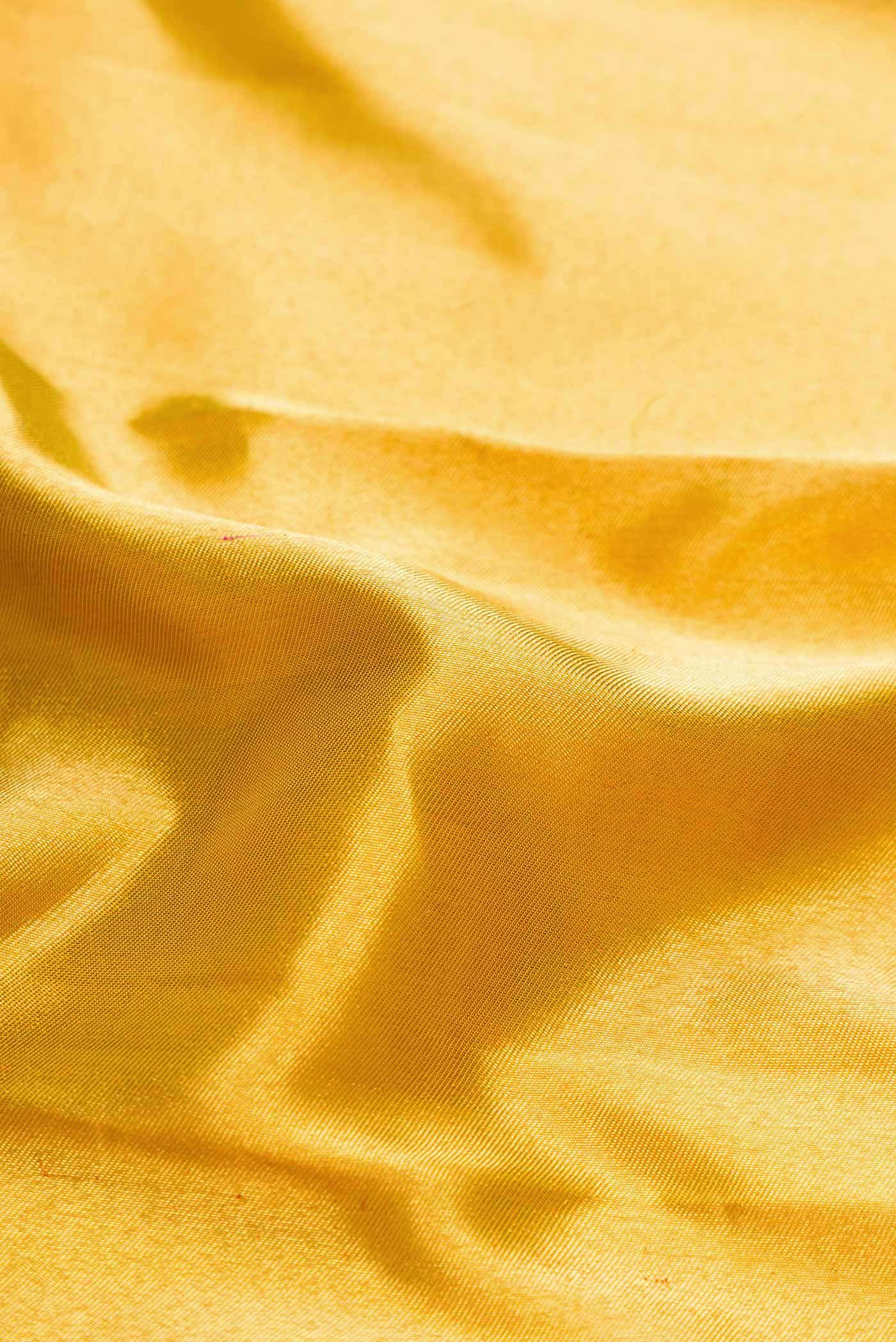 Pure Silk Pure Zari Gold Dual Tone Kanchipuram Tissue Saree