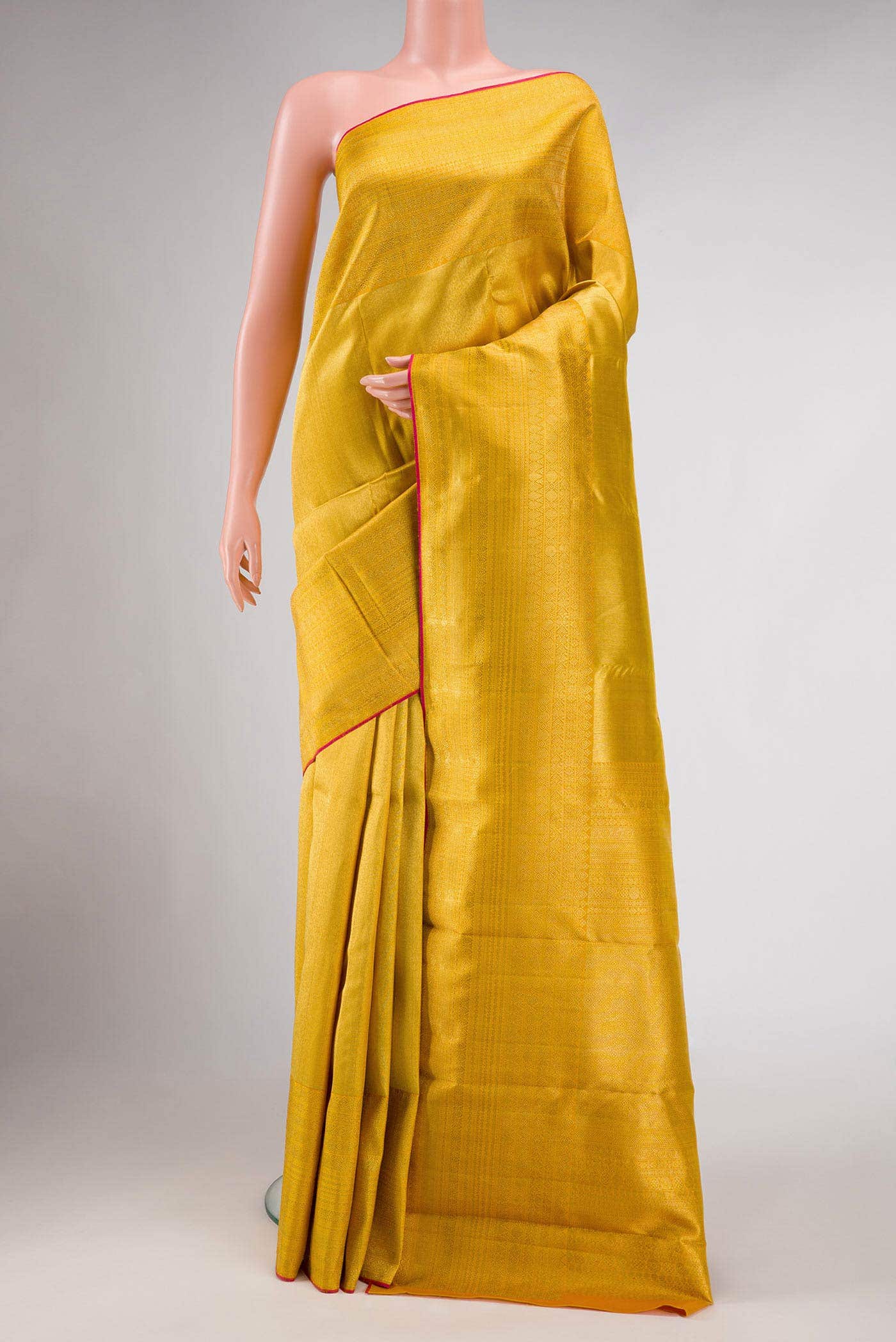 Pure Silk Pure Zari Gold Dual Tone Kanchipuram Tissue Saree