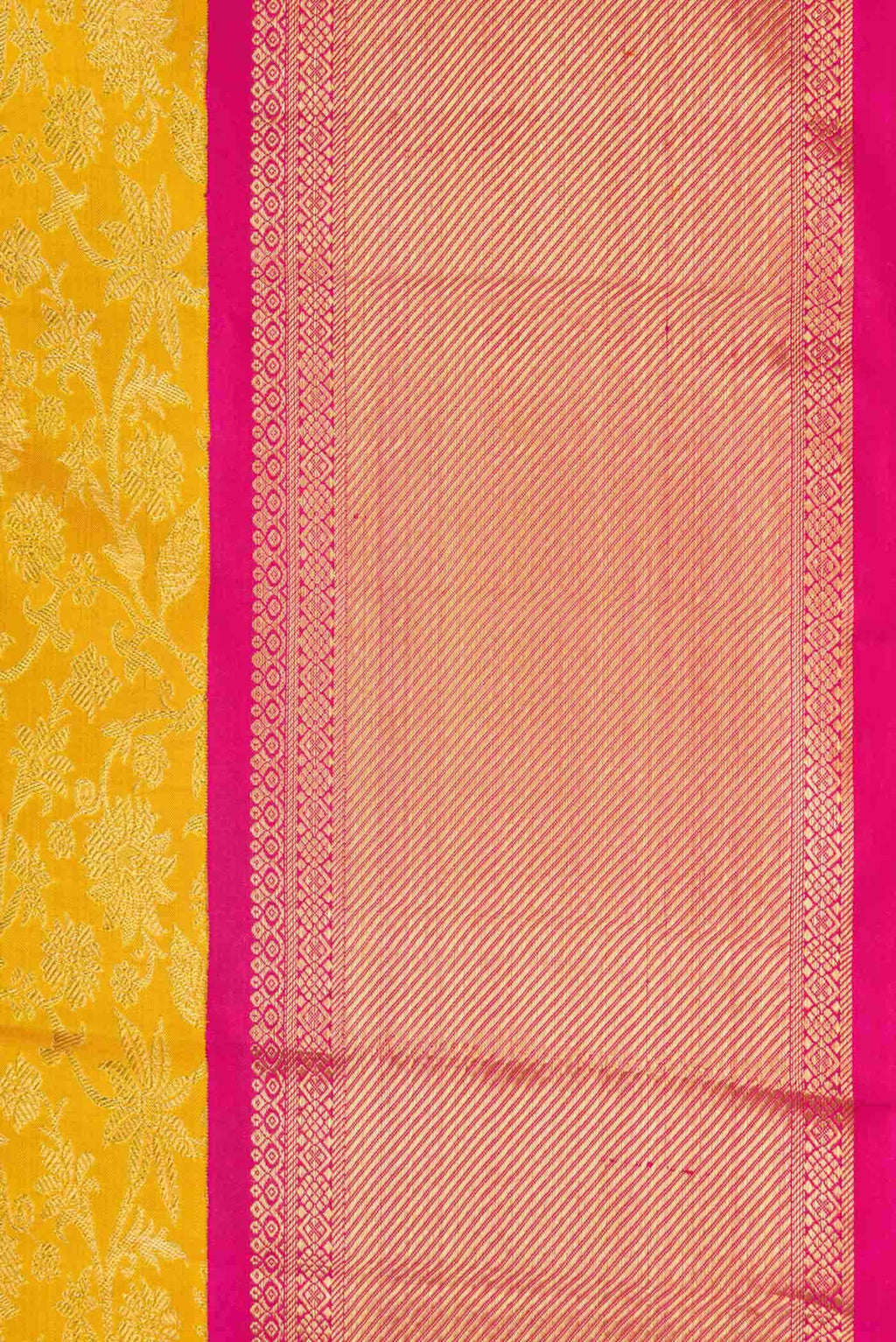 Pure Silk Pure Zari Yellow Dual Tone Kanchipuram Saree