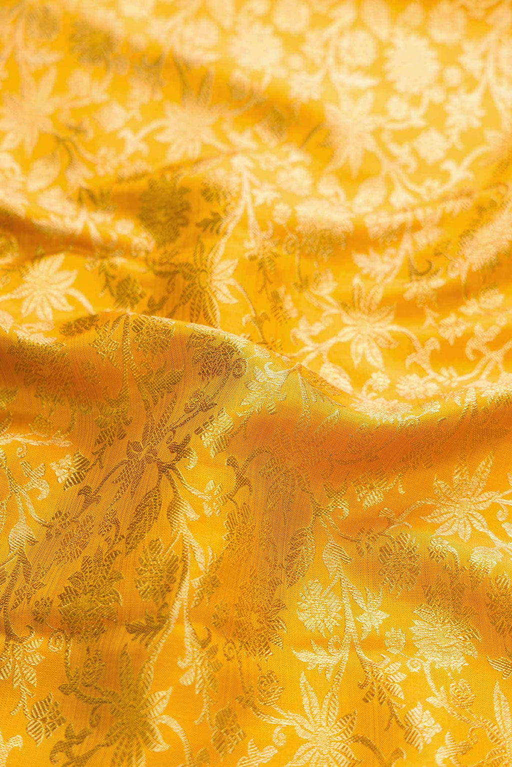 Pure Silk Pure Zari Yellow Dual Tone Kanchipuram Saree