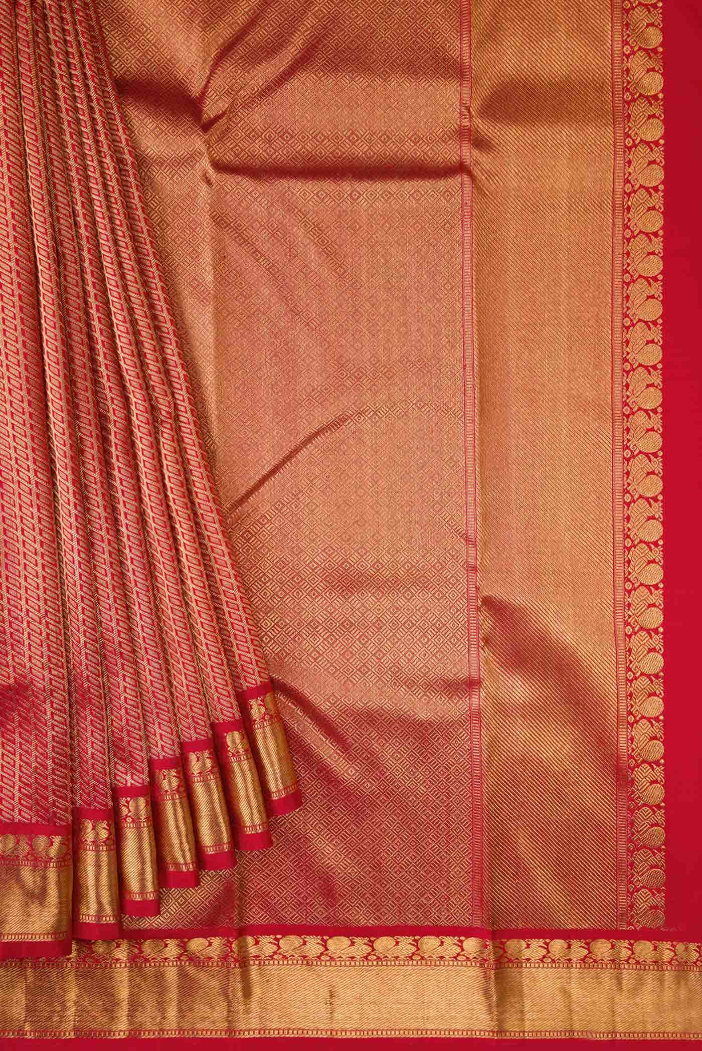 Pure Silk Pure Zari Red Kanjivaram Saree