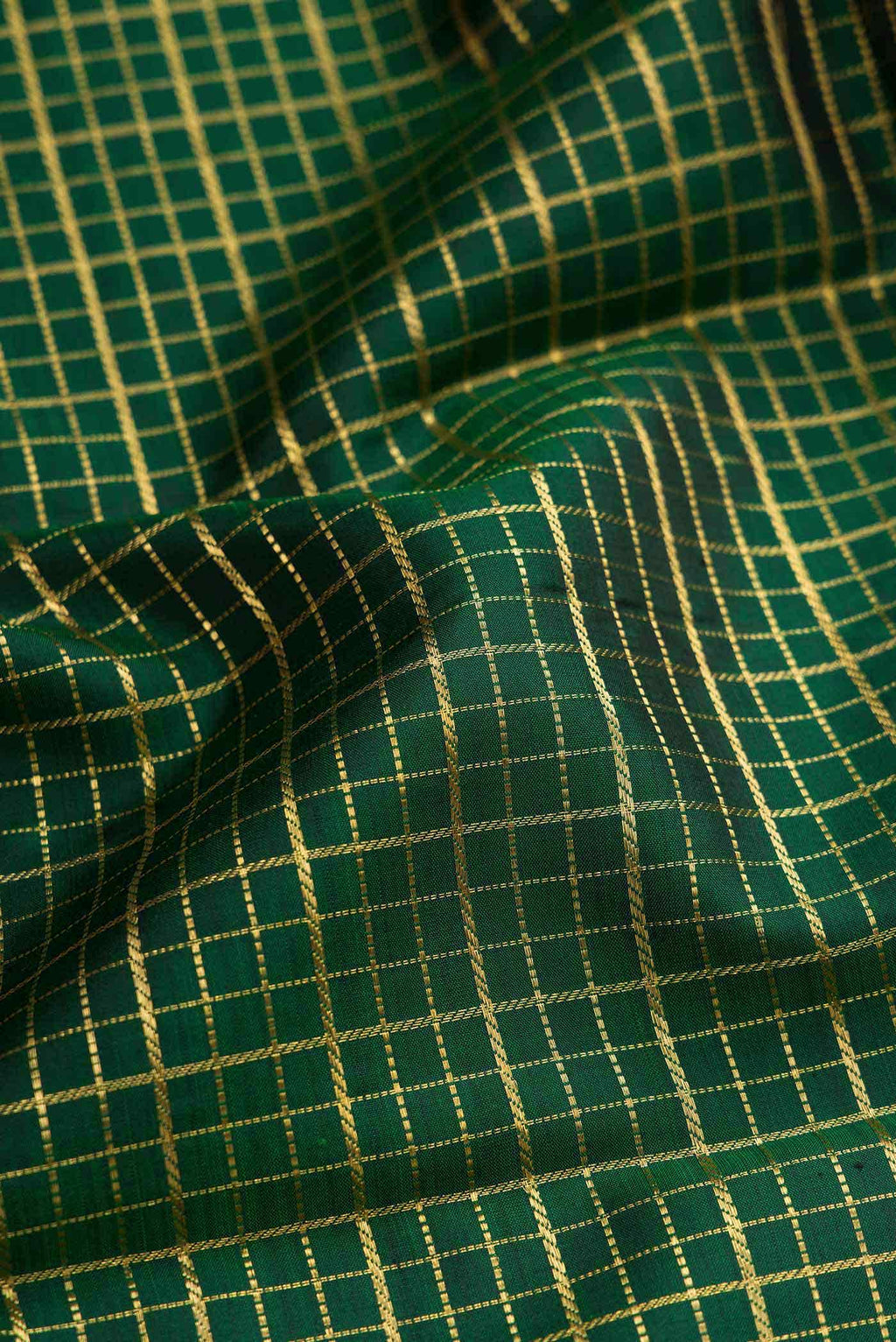 Pure Silk Pure Zari Green Dual Tone Kanchipuram Saree