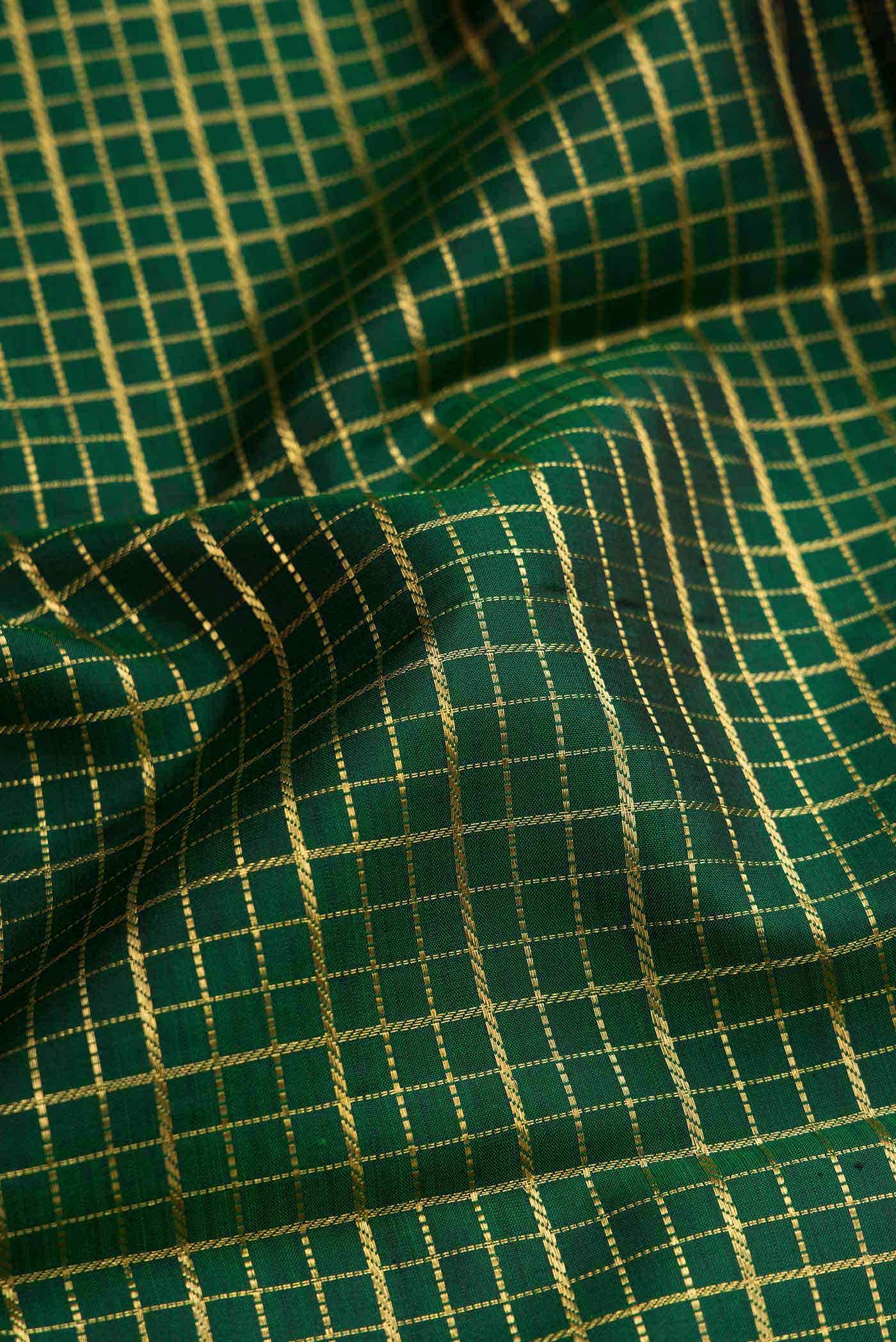 Pure Silk Pure Zari Green Dual Tone Kanchipuram Saree