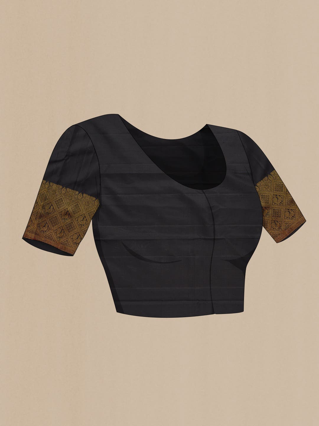 Pure Silk Pure Zari Black Dual Tone Kanchipuram Saree