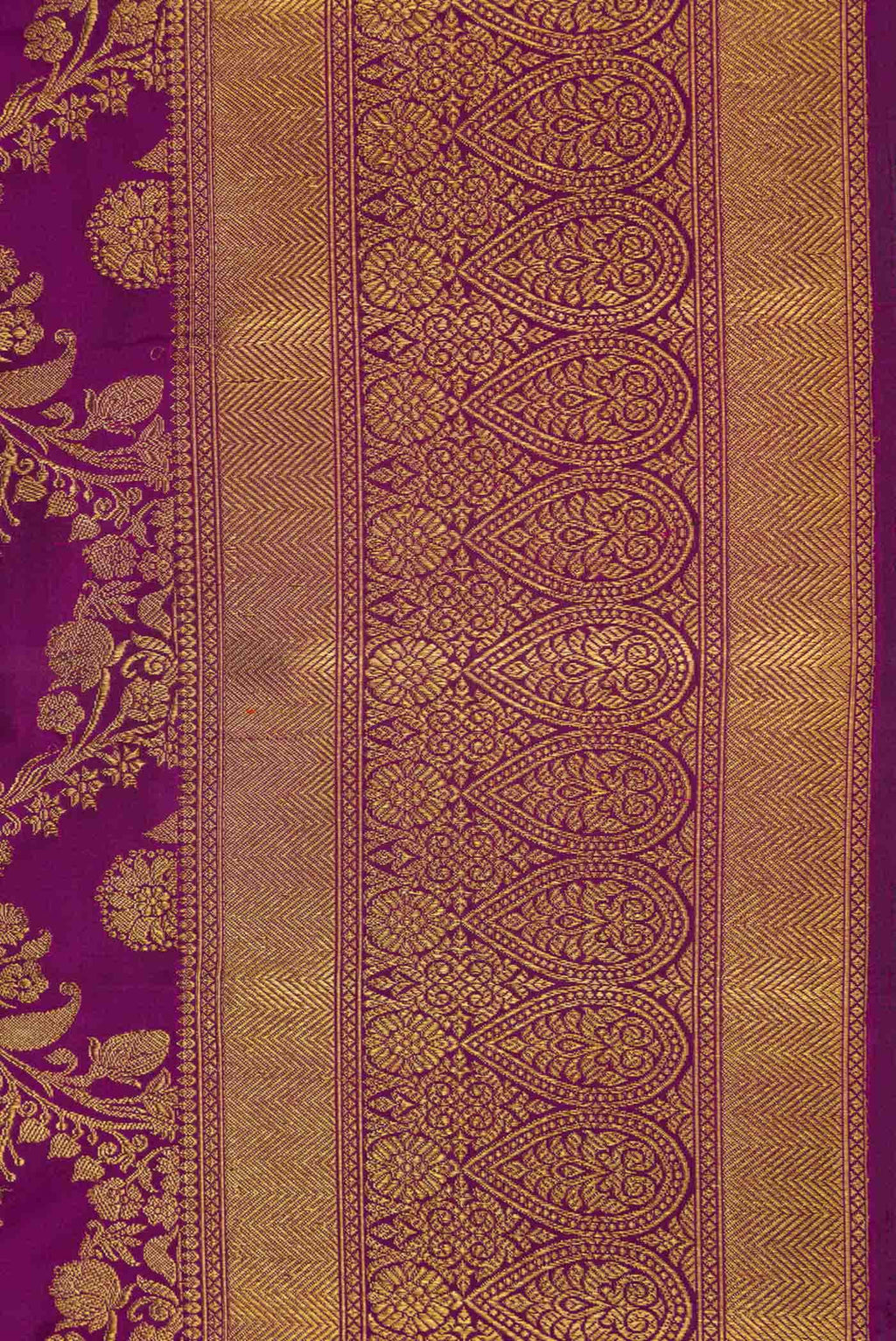 Pure Silk Pure Zari Purple Dual Tone Kanchipuram Saree