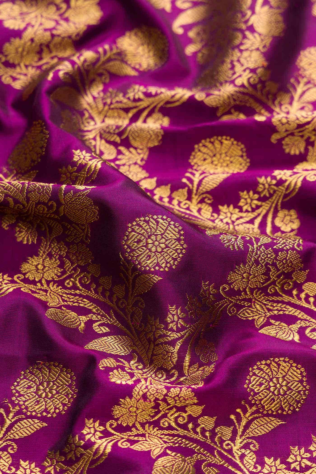 Pure Silk Pure Zari Purple Dual Tone Kanchipuram Saree