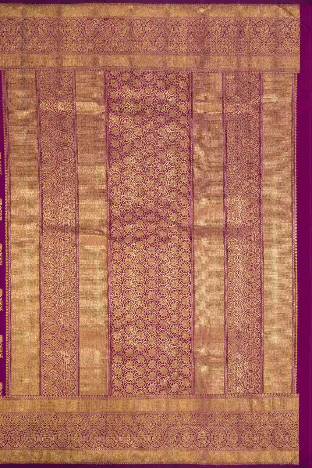 Pure Silk Pure Zari Purple Dual Tone Kanchipuram Saree