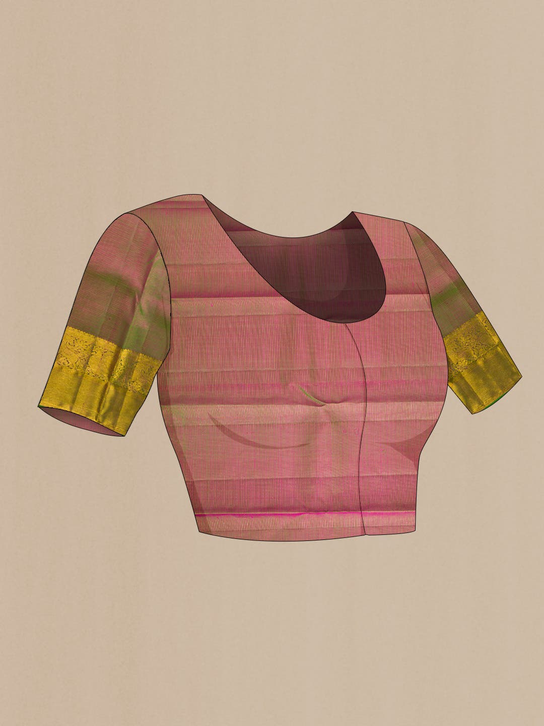 Pink Dual Tone Kanchipuram Silk Saree