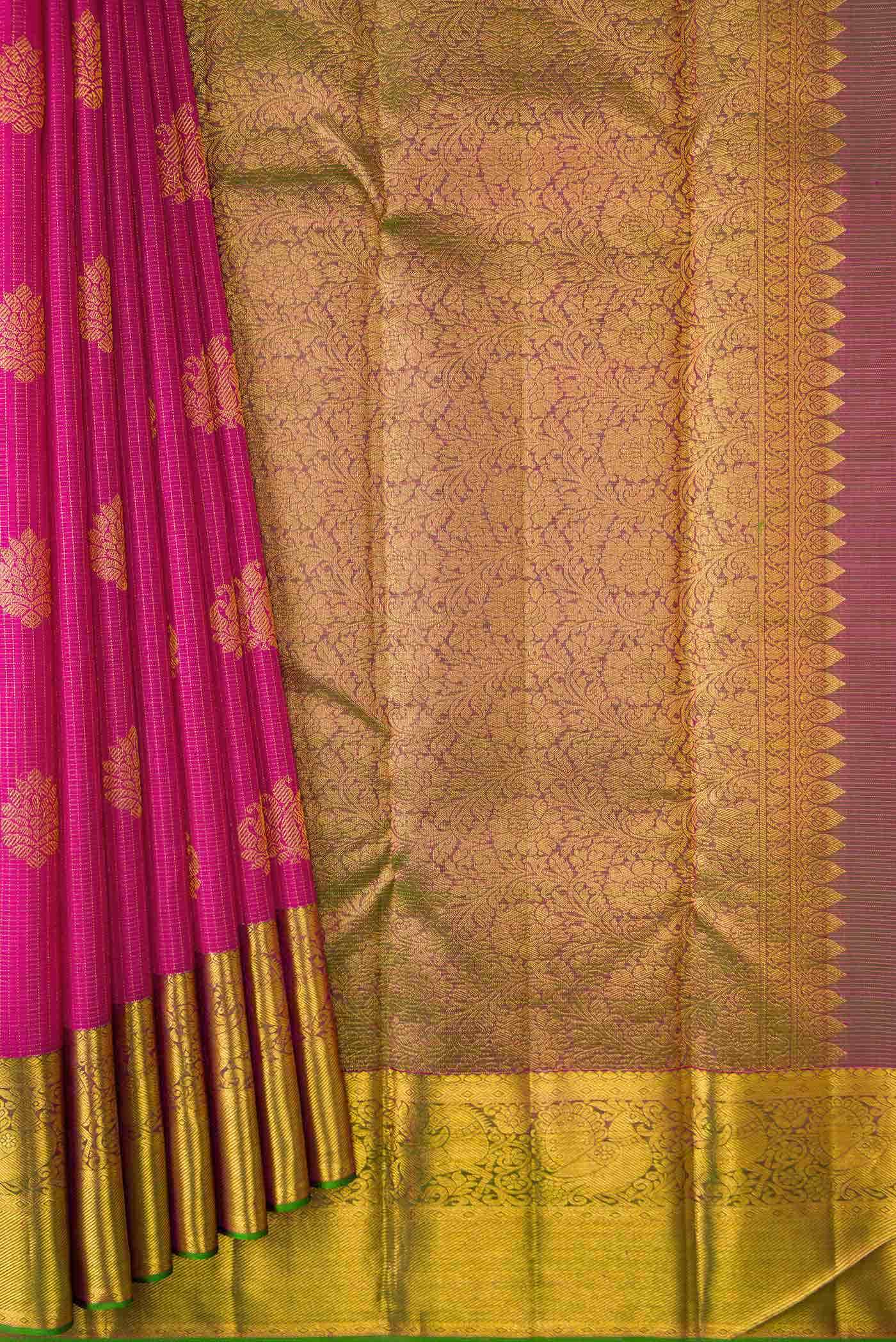 Pink Dual Tone Kanchipuram Silk Saree