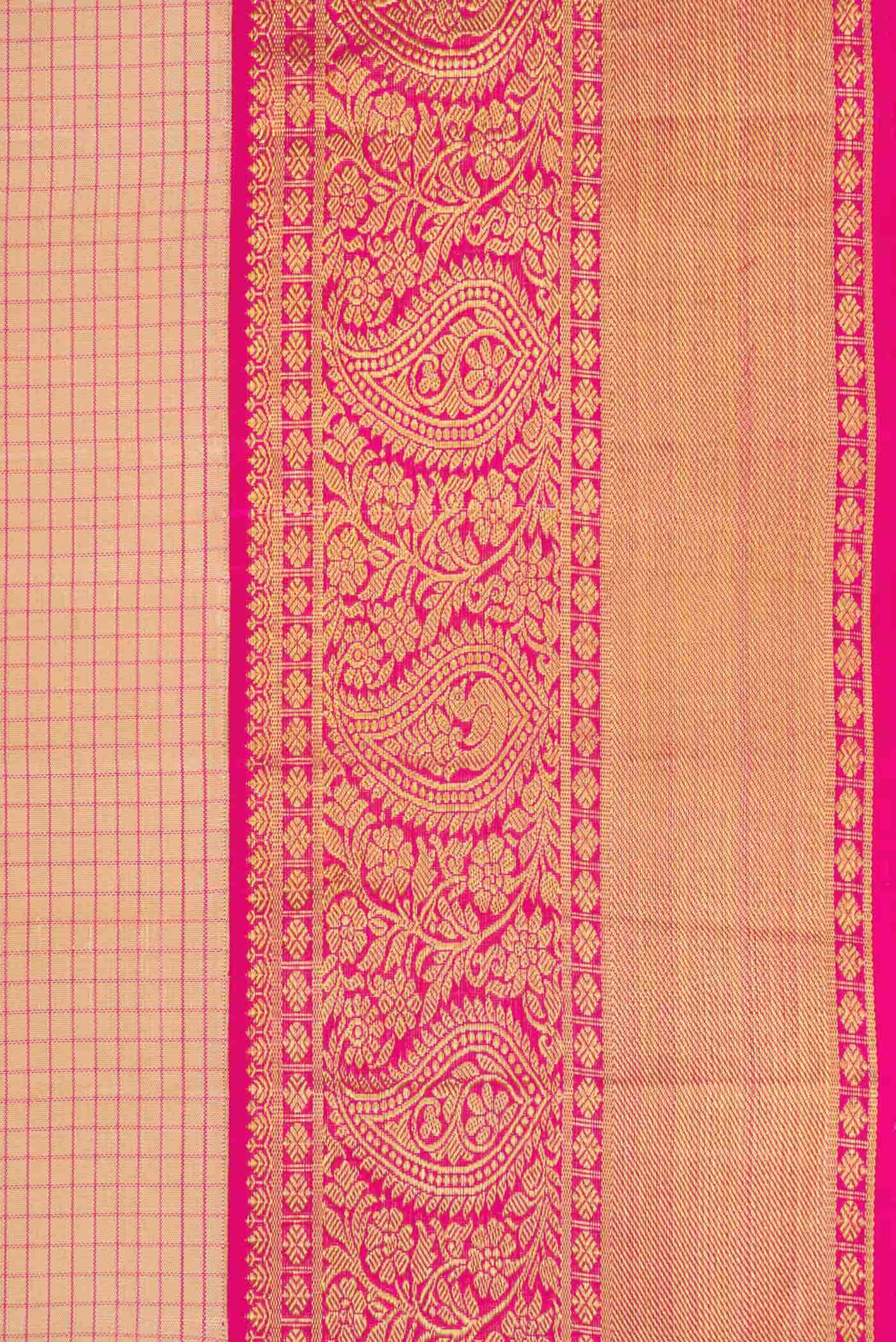 Golden Peach Kanchipuram Silk Saree
