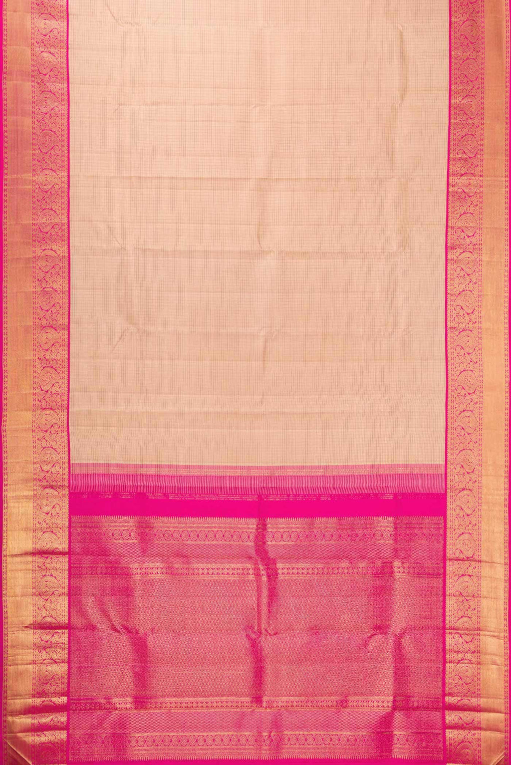Golden Peach Kanchipuram Silk Saree