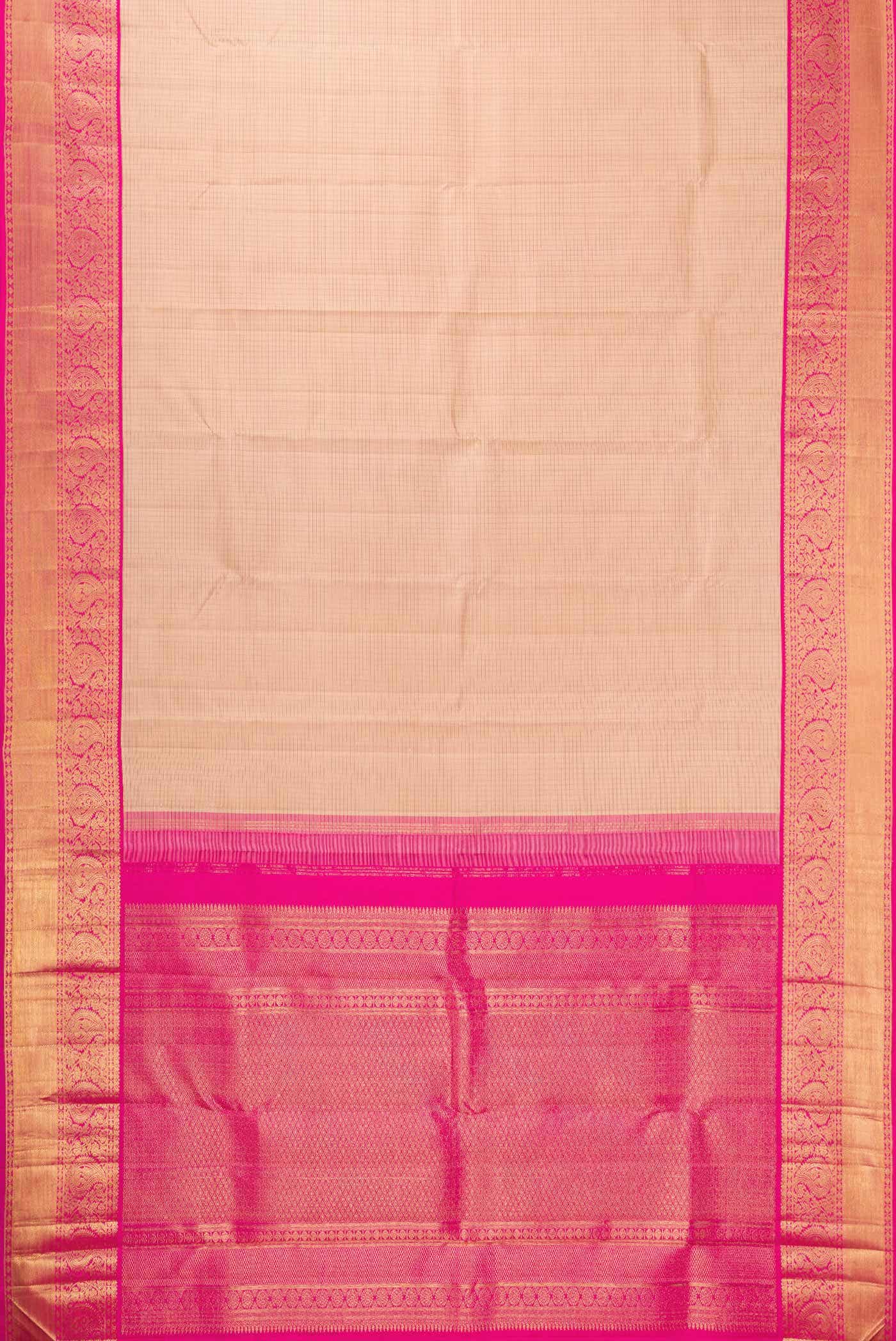Golden Peach Kanchipuram Silk Saree