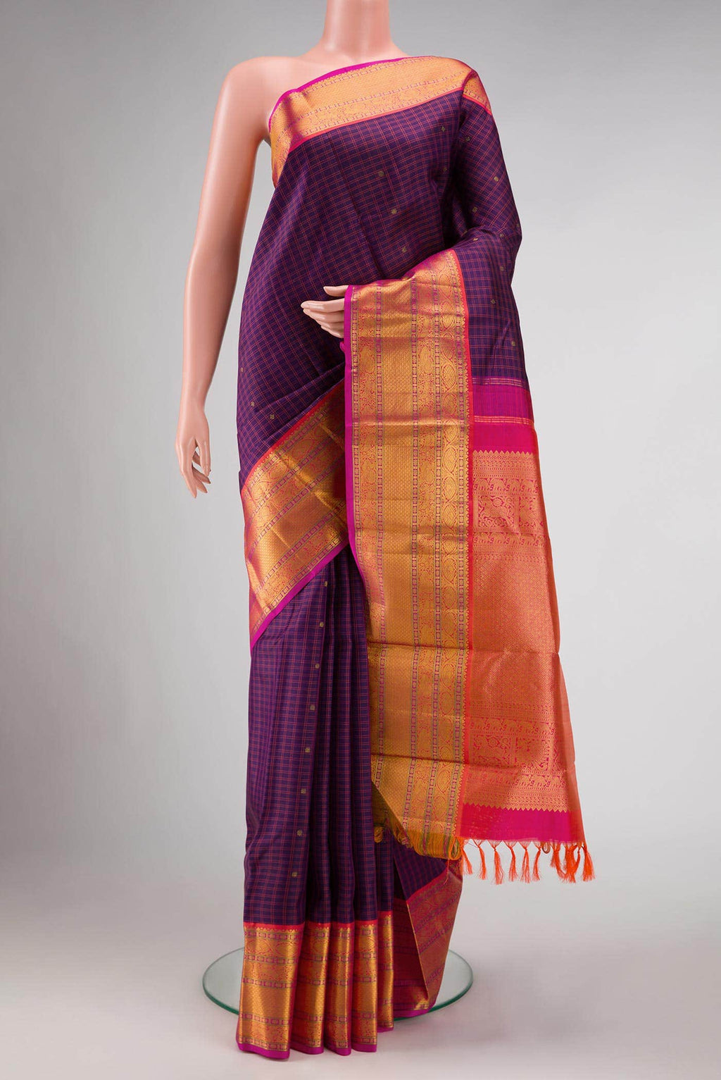 Purple Dual Tone Kanchipuram Silk Saree