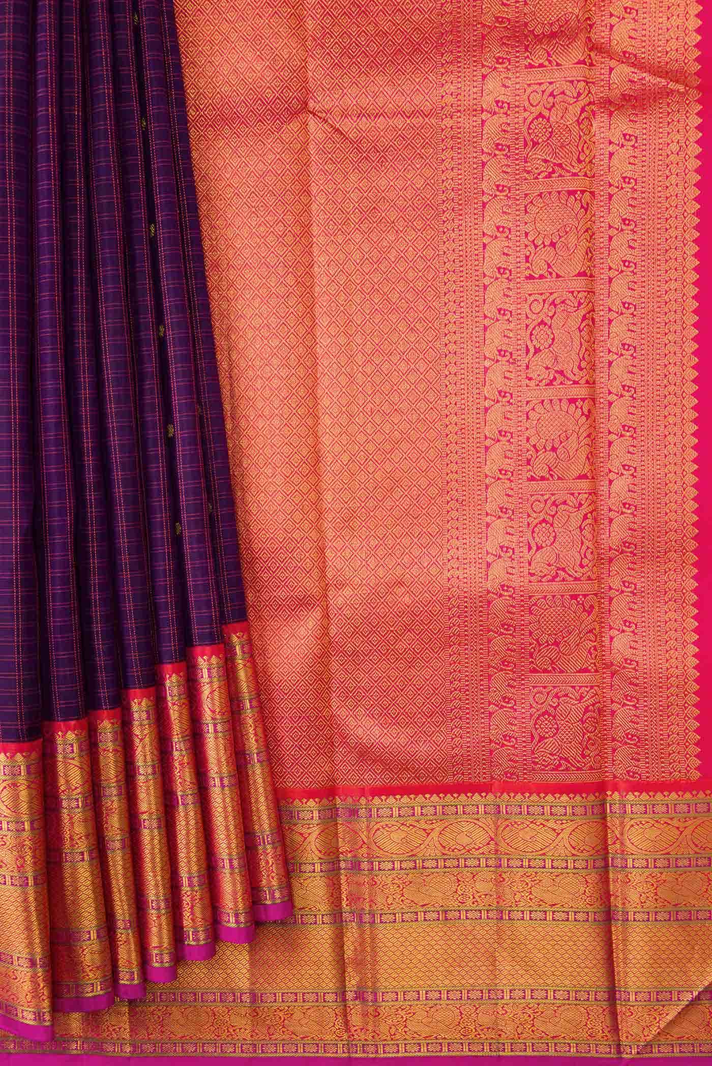 Purple Dual Tone Kanchipuram Silk Saree