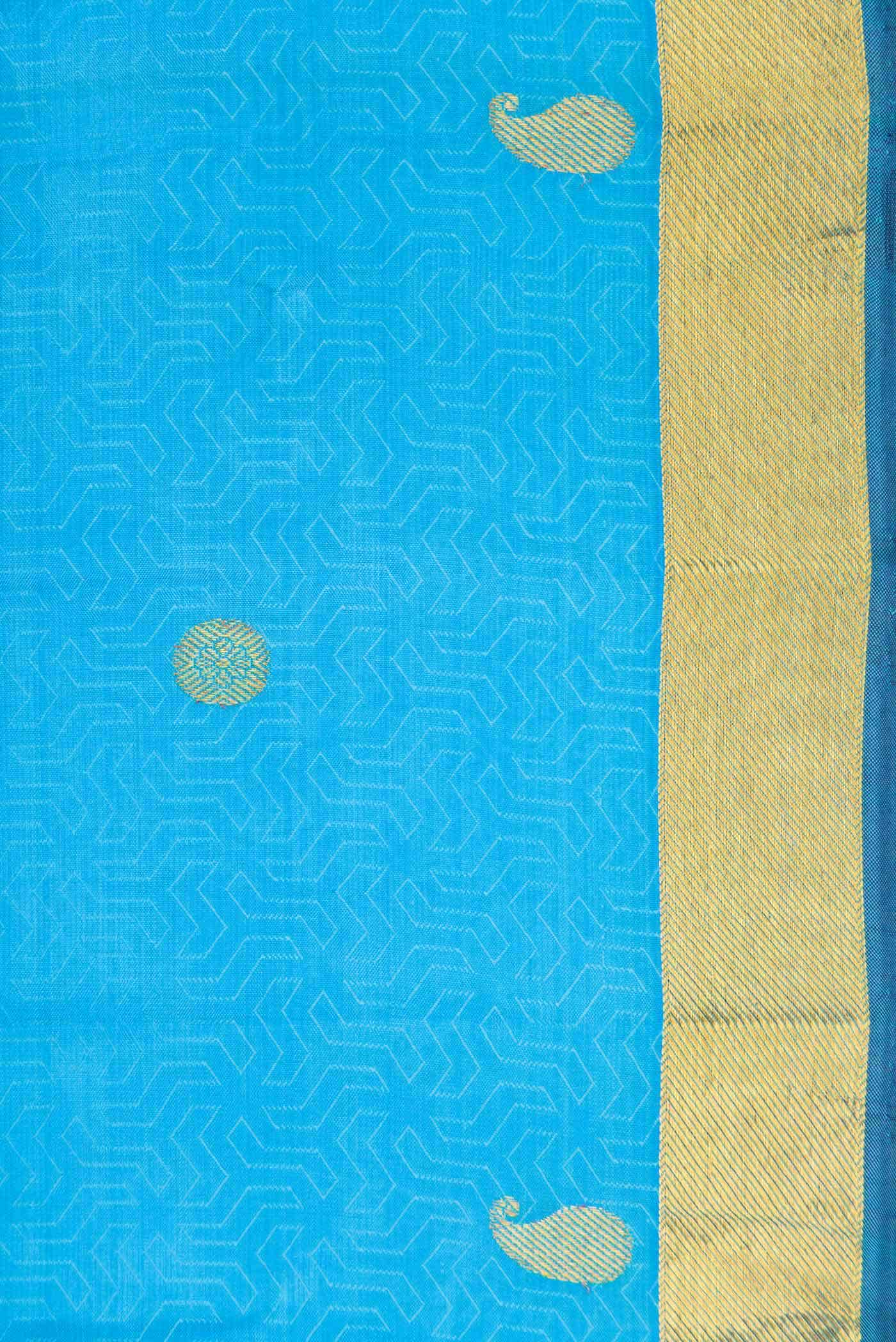 Sky Blue Kanchipuram Silk Saree