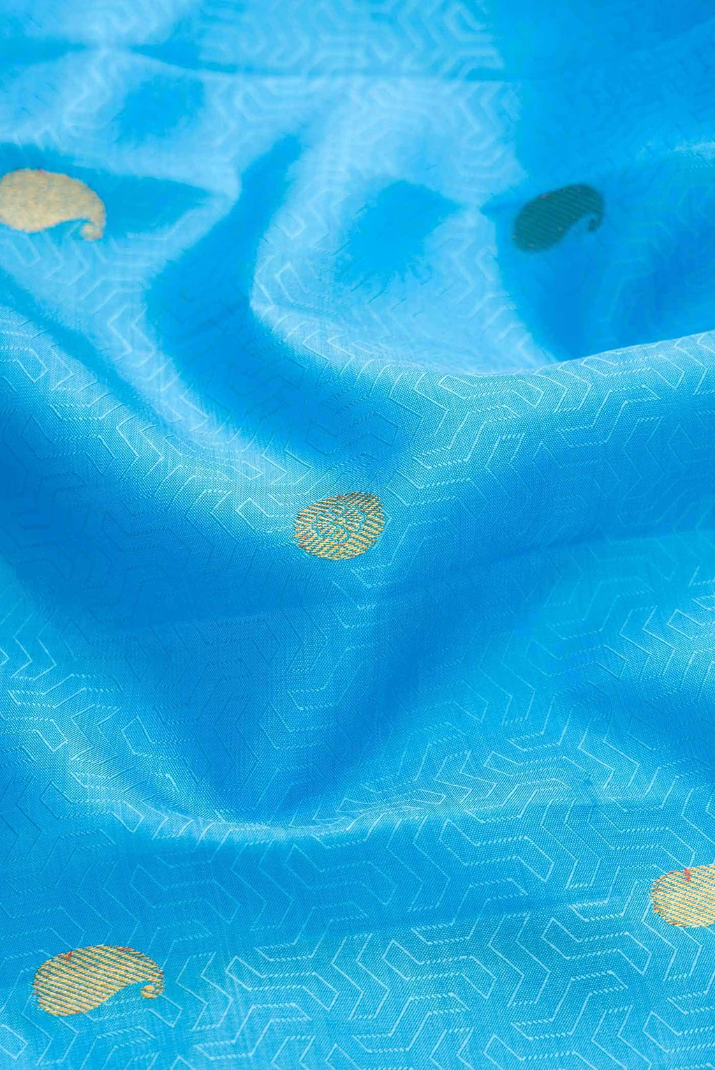 Sky Blue Kanchipuram Silk Saree