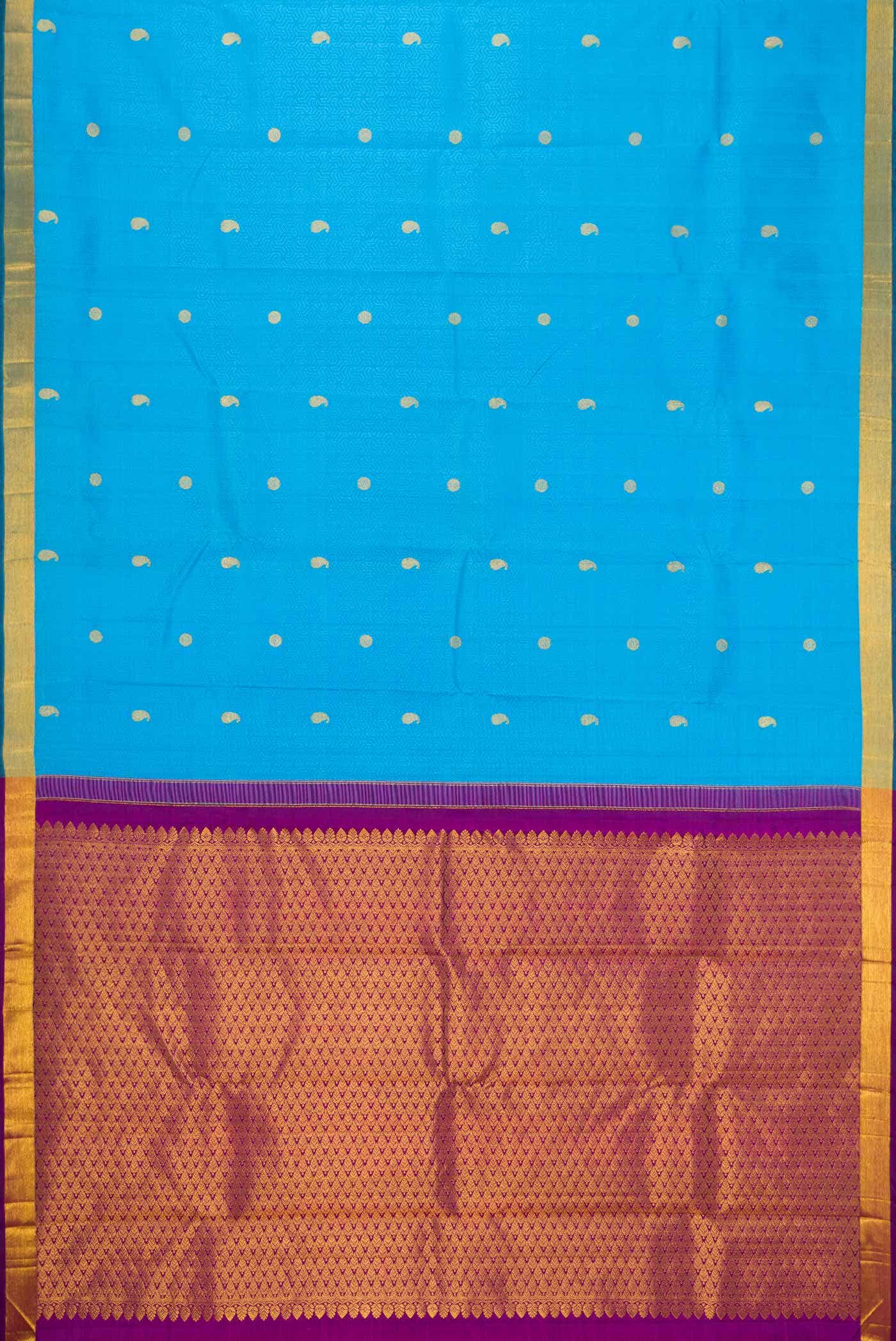 Sky Blue Kanchipuram Silk Saree