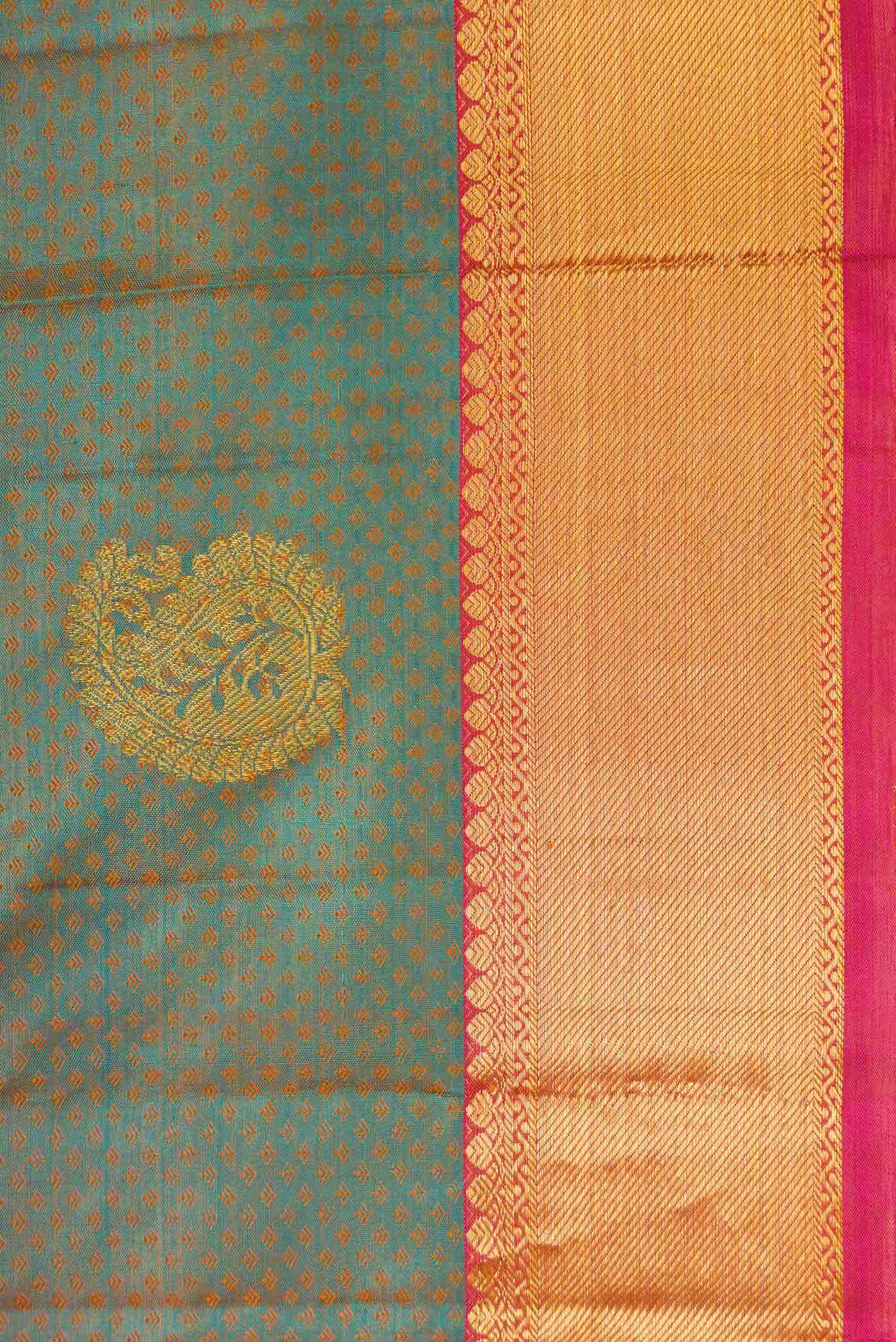Green Dual Tone Kanchipuram Silk Saree