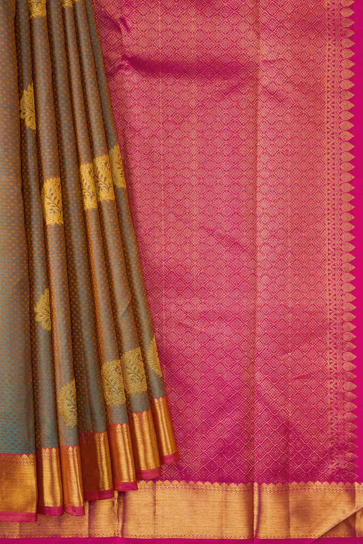 Green Dual Tone Kanchipuram Silk Saree