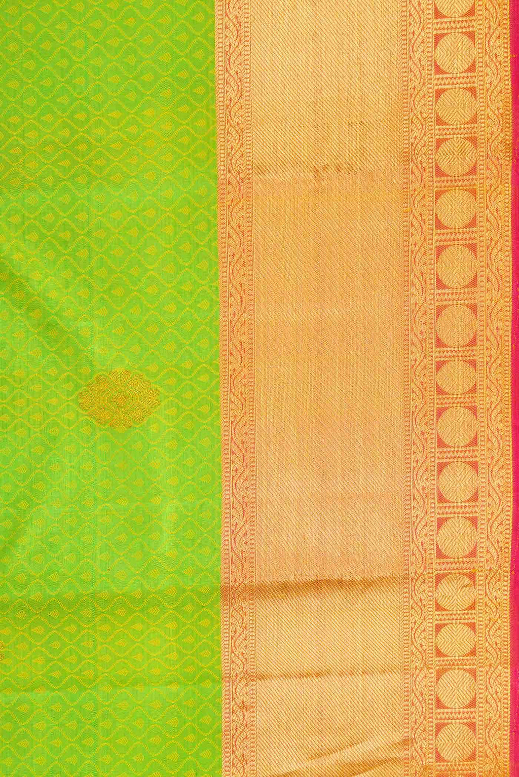 Parrot Green Dual Tone Kanchipuram Silk Saree
