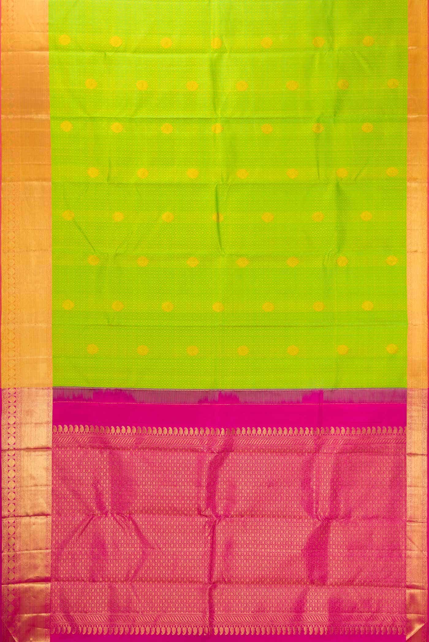 Parrot Green Dual Tone Kanchipuram Silk Saree