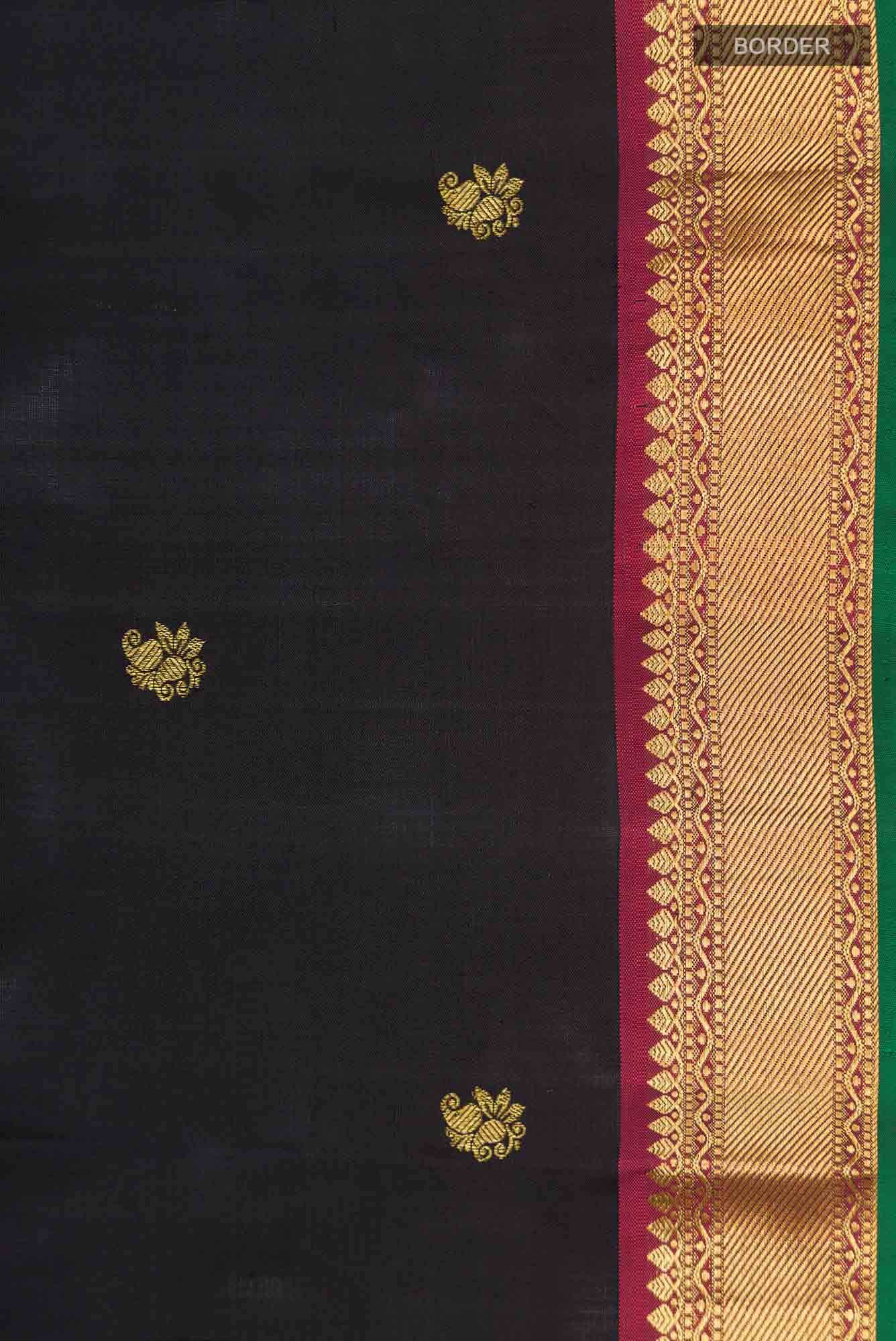 Black Kanchipuram Silk Saree