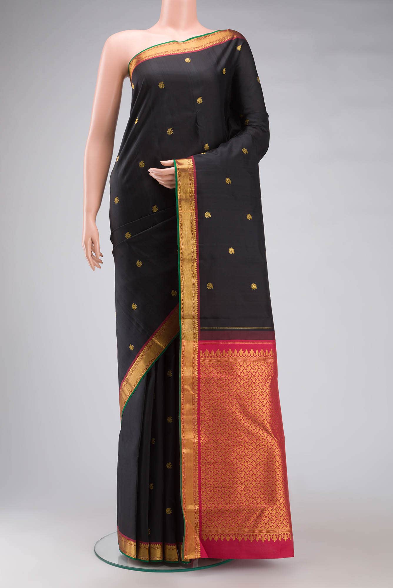 Black Kanchipuram Silk Saree