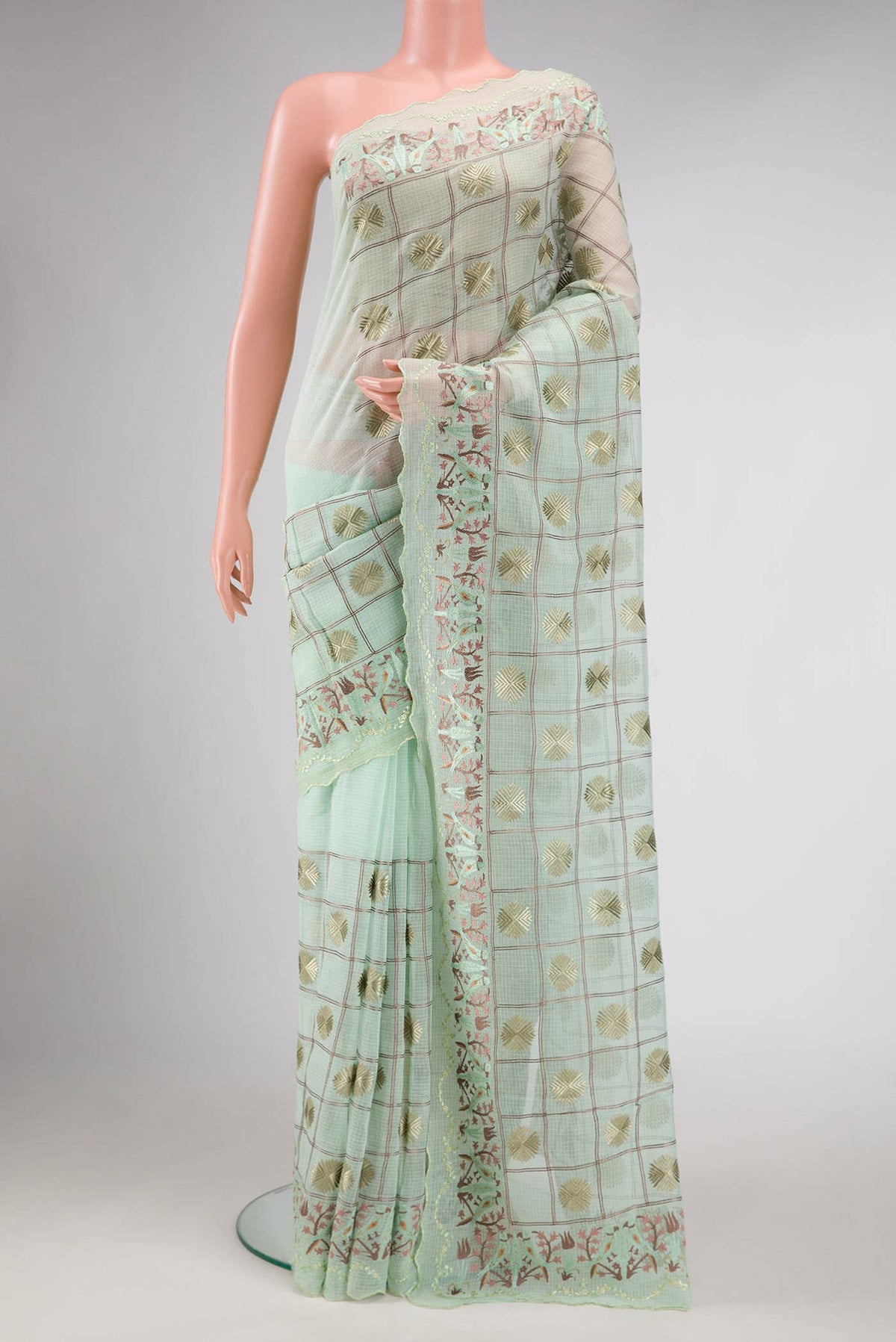 Light Green Dual Tone Kota Silk Saree